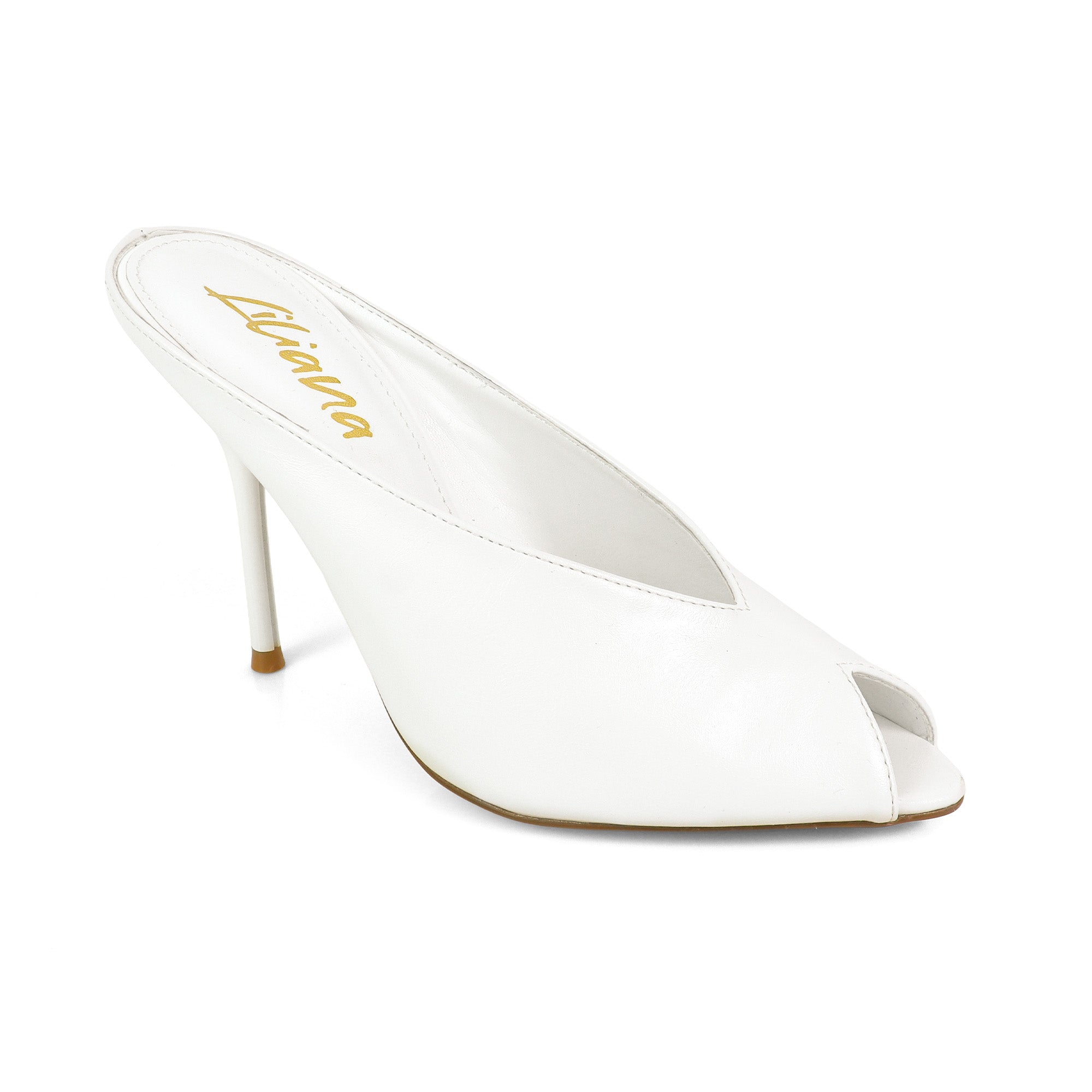 MILAN-1 PEEP TOE ANKLE STRAP HEEL WHIT