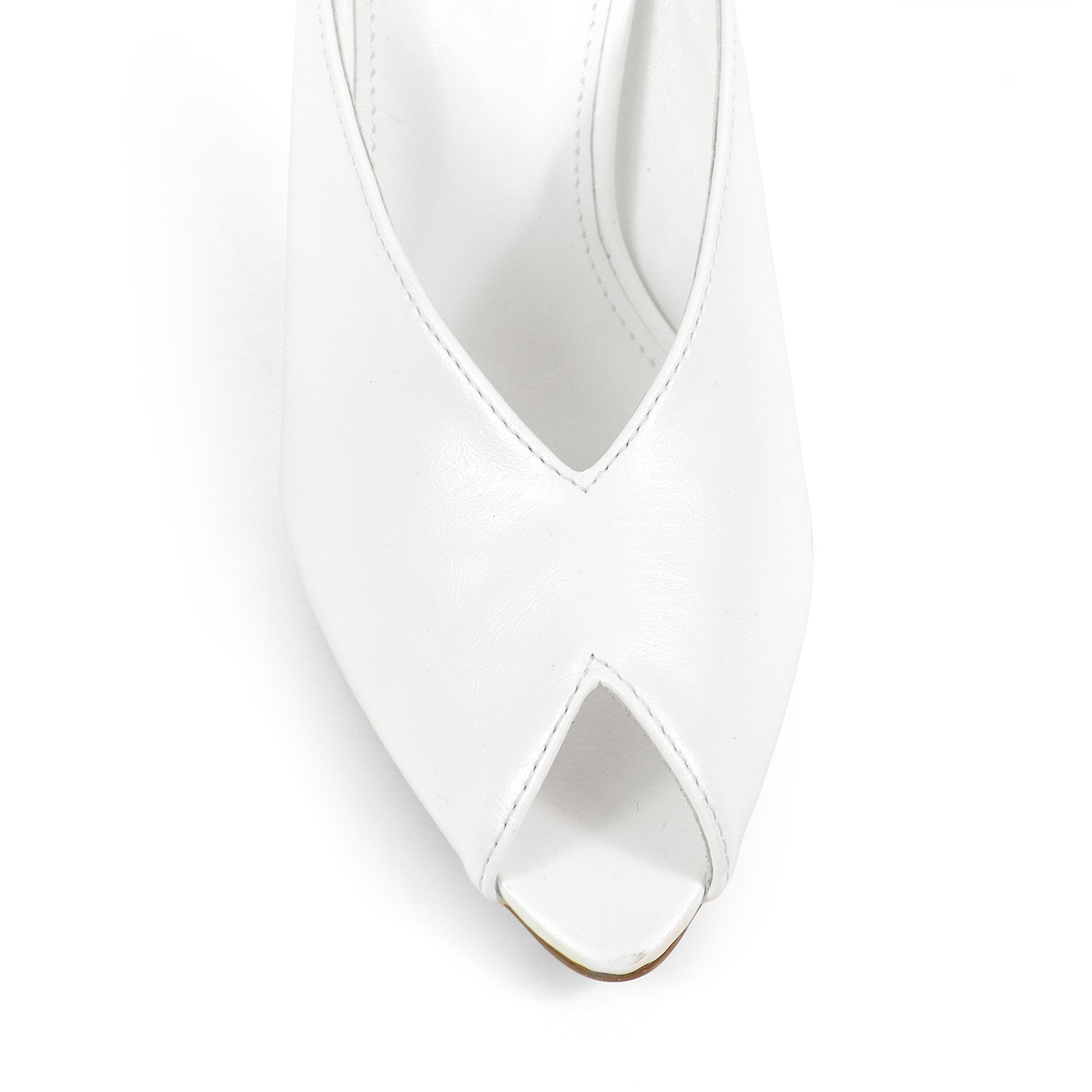 MILAN-1 PEEP TOE ANKLE STRAP HEEL WHIT