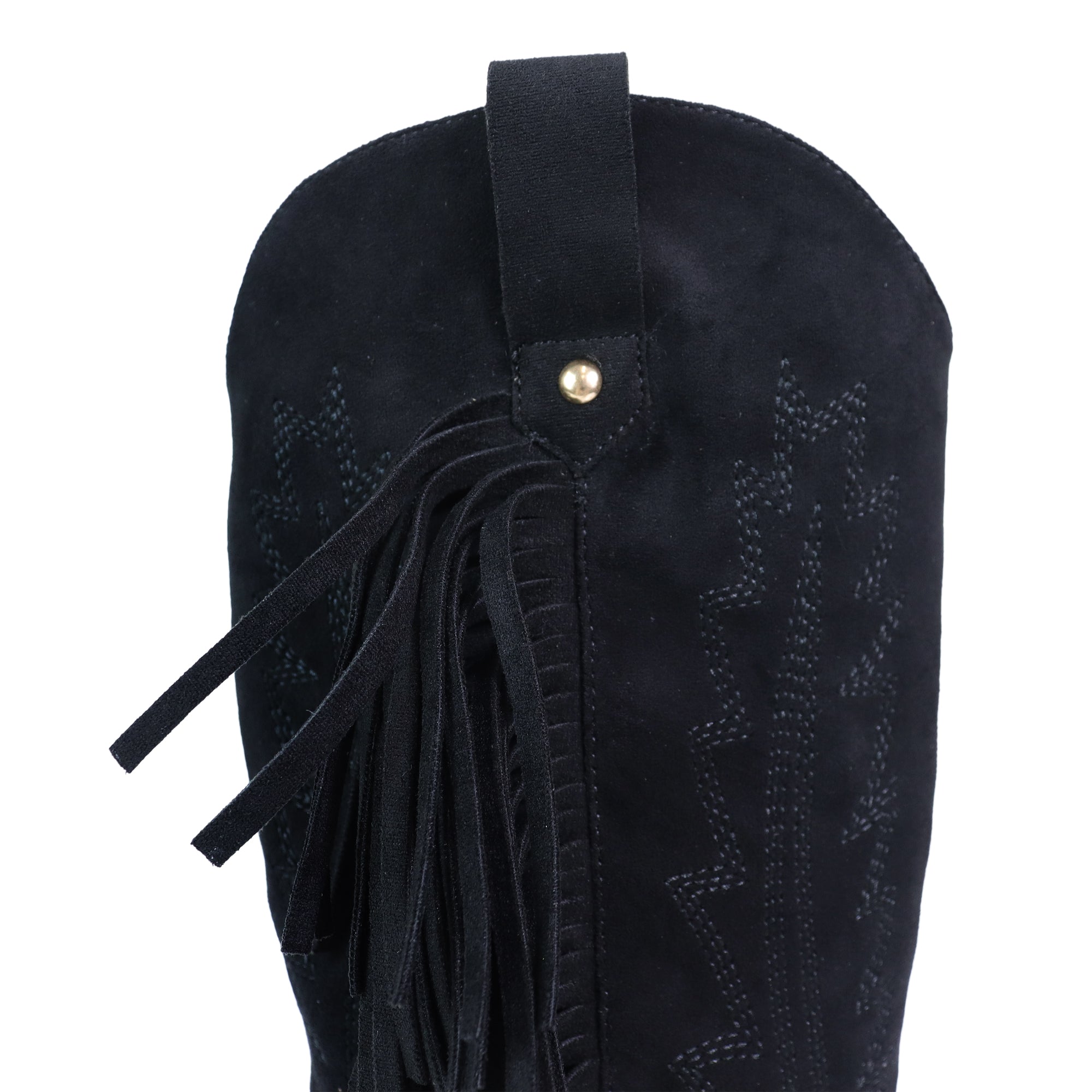 MILLIE-1 FRINGE BOOTS W/ HEEL BLACK