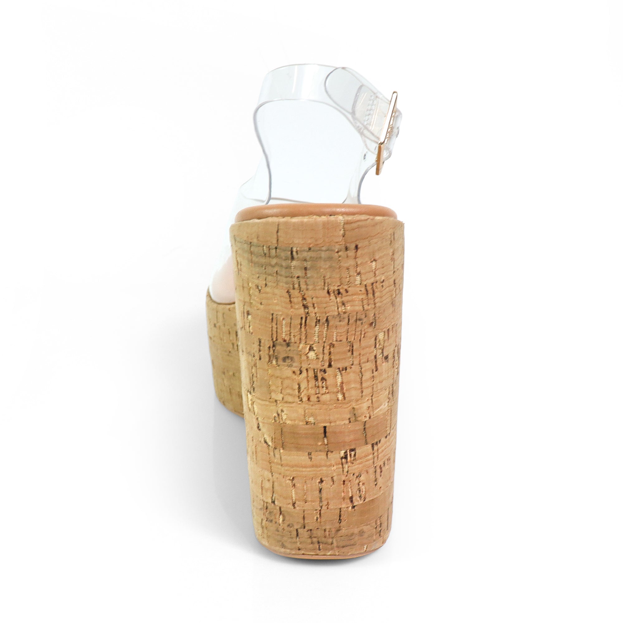 MIO-1 CRISS CROSS CORK SLINGBACK  WEDGE CLEAR/CORK