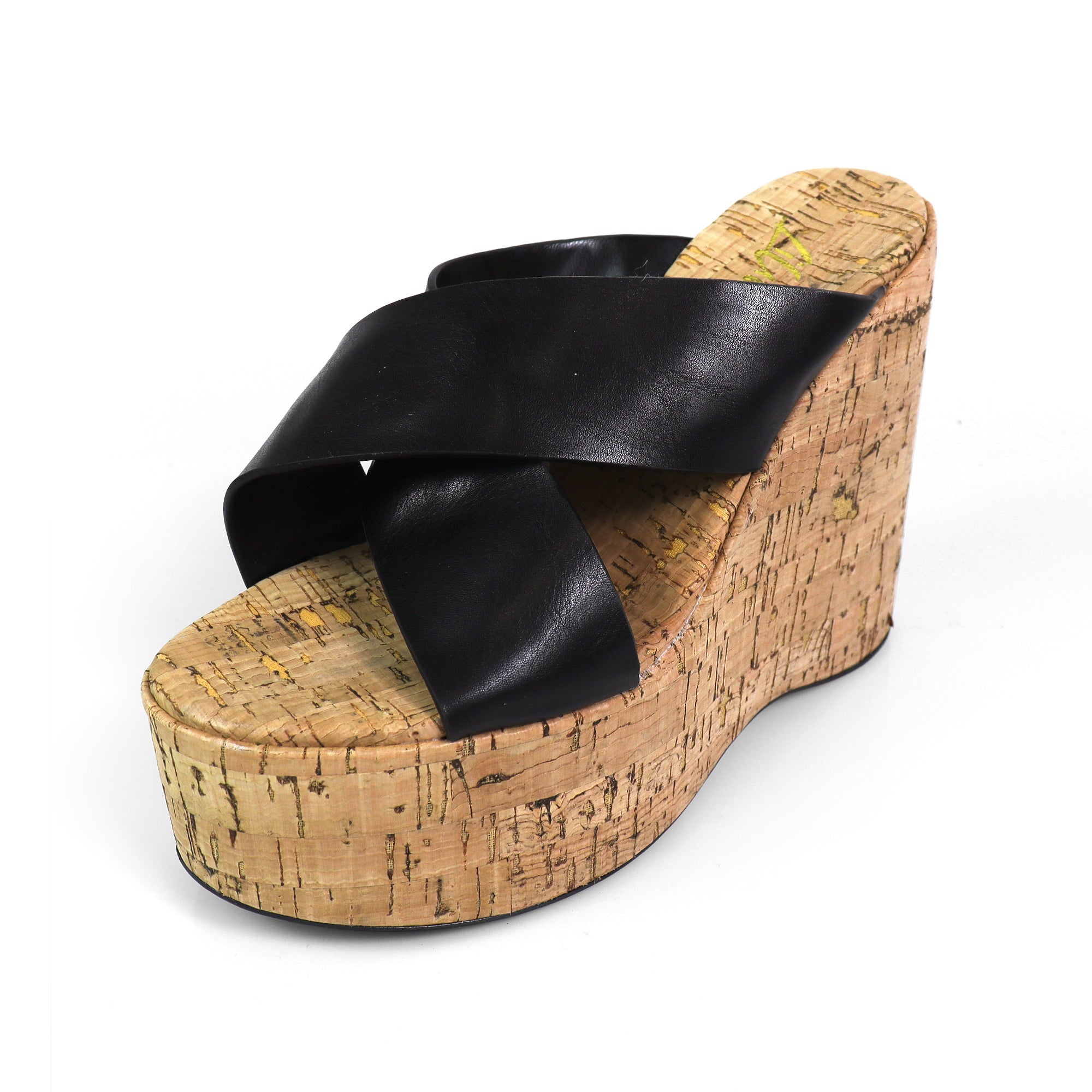 MIO-2 CRISS CROSS CORK WEDGE BLACK