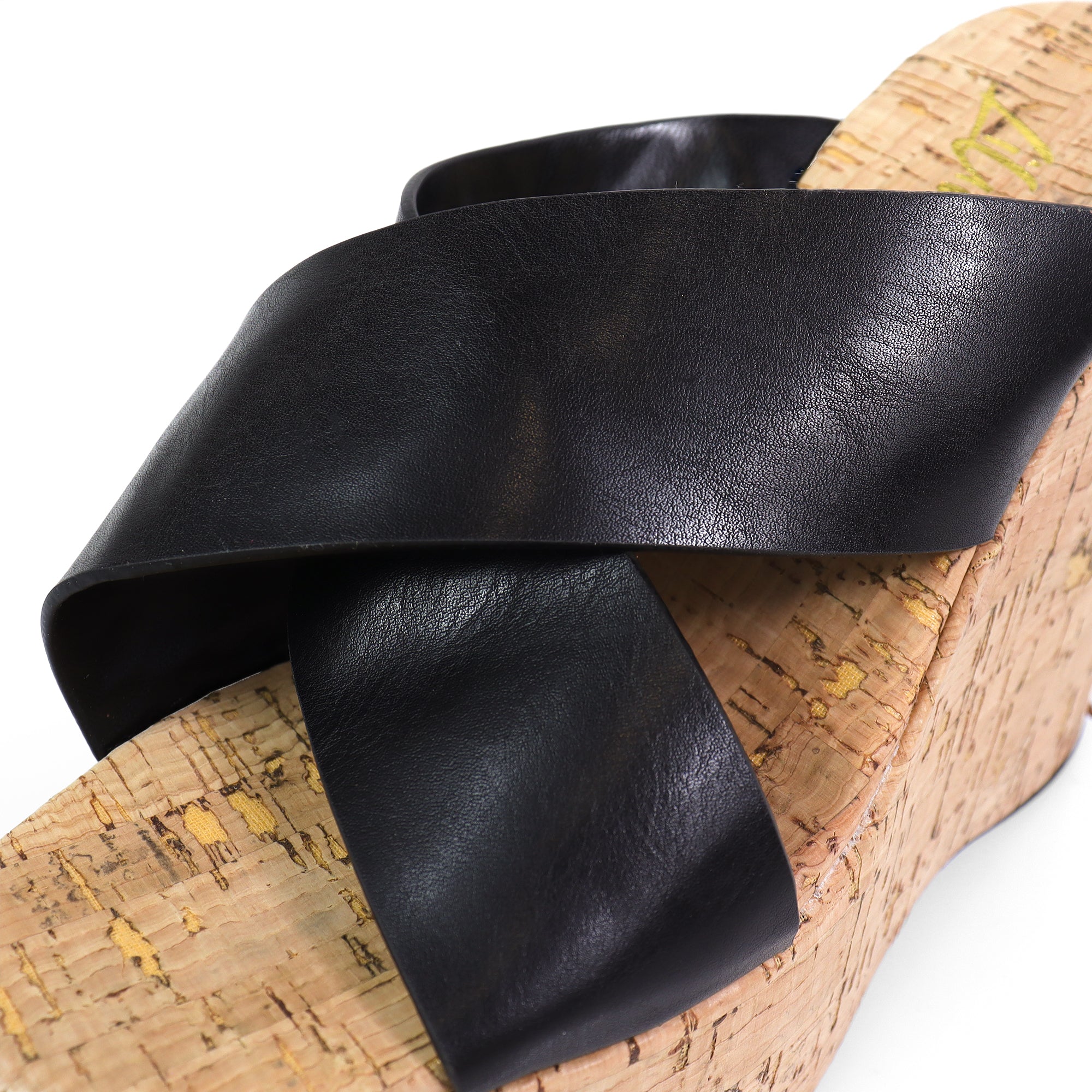 MIO-2 CRISS CROSS CORK WEDGE BLACK
