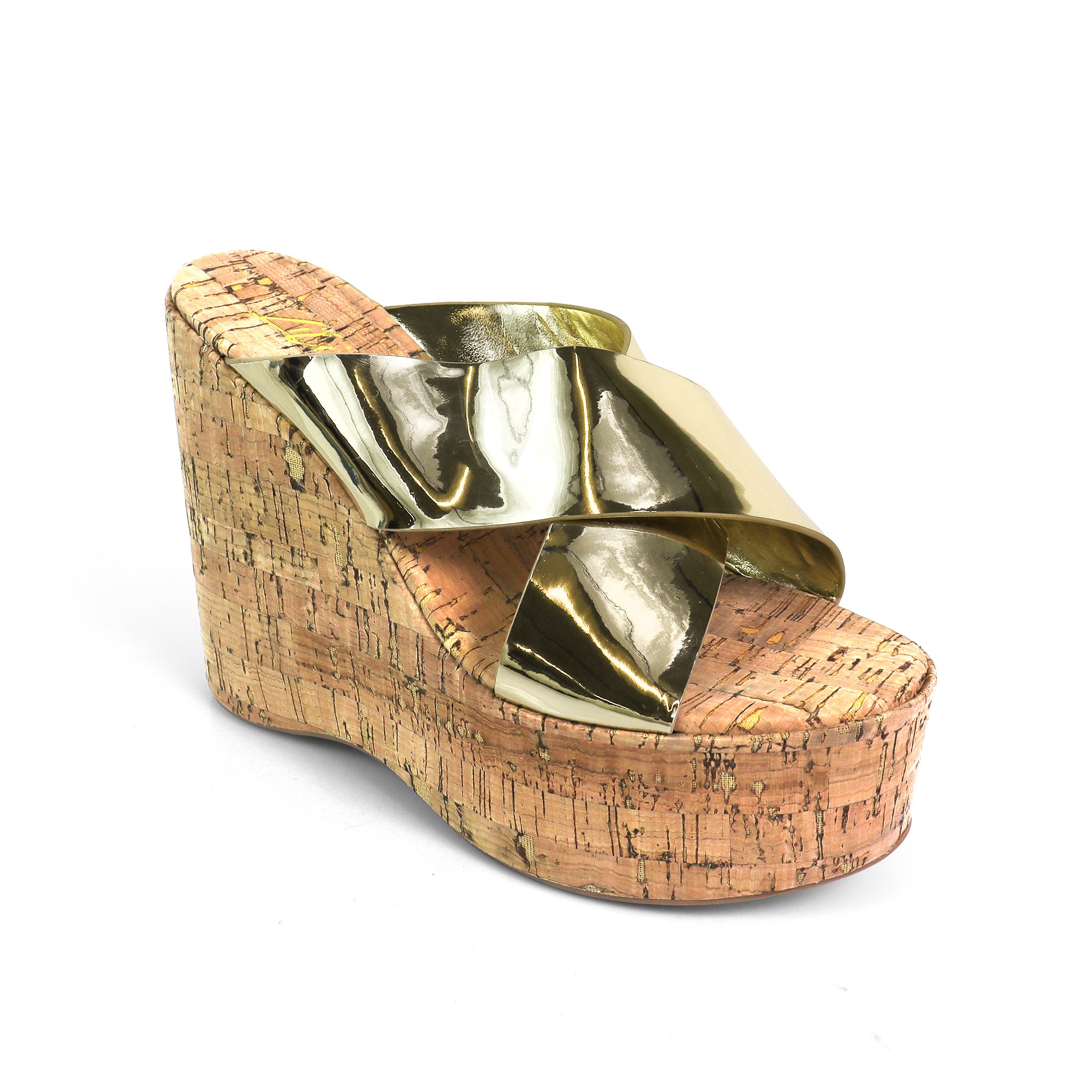 MIO-2 CRISS CROSS CORK WEDGE GOLD
