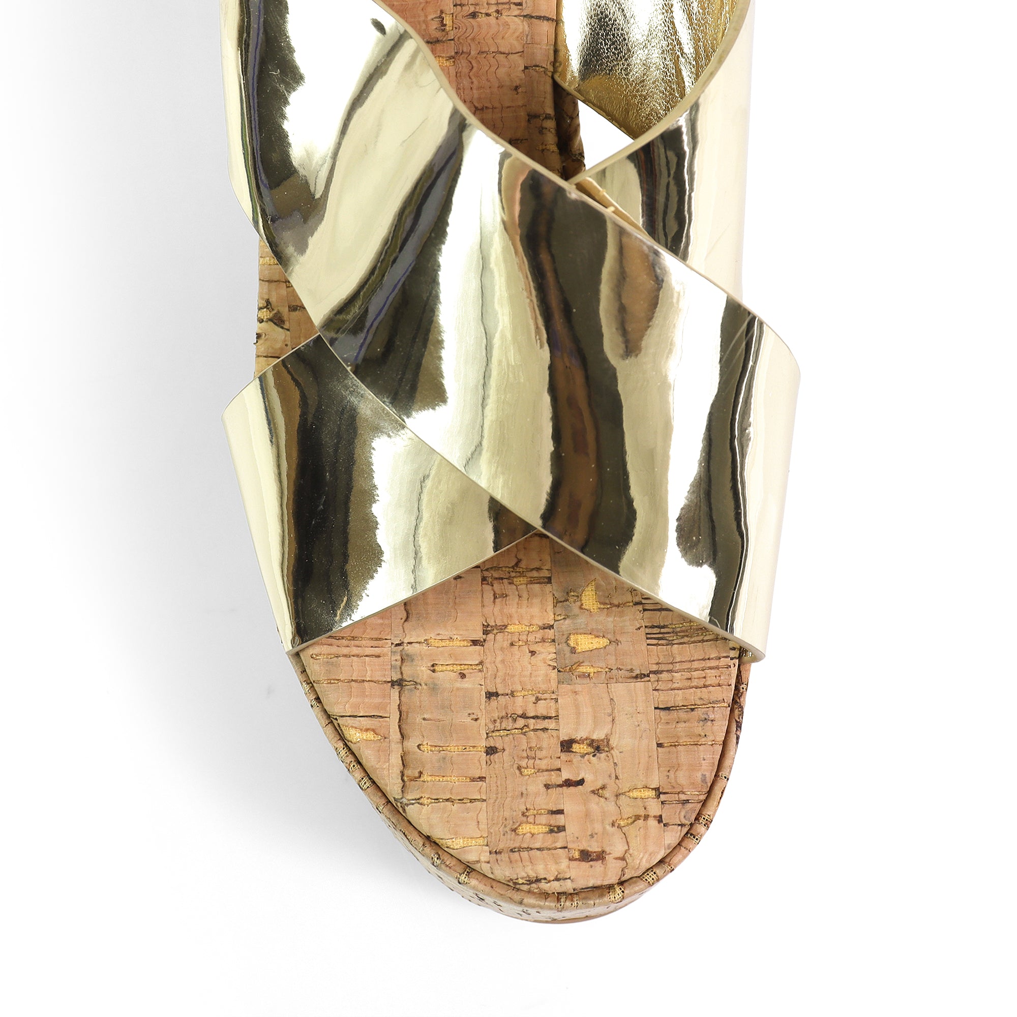 MIO-2 CRISS CROSS CORK WEDGE GOLD