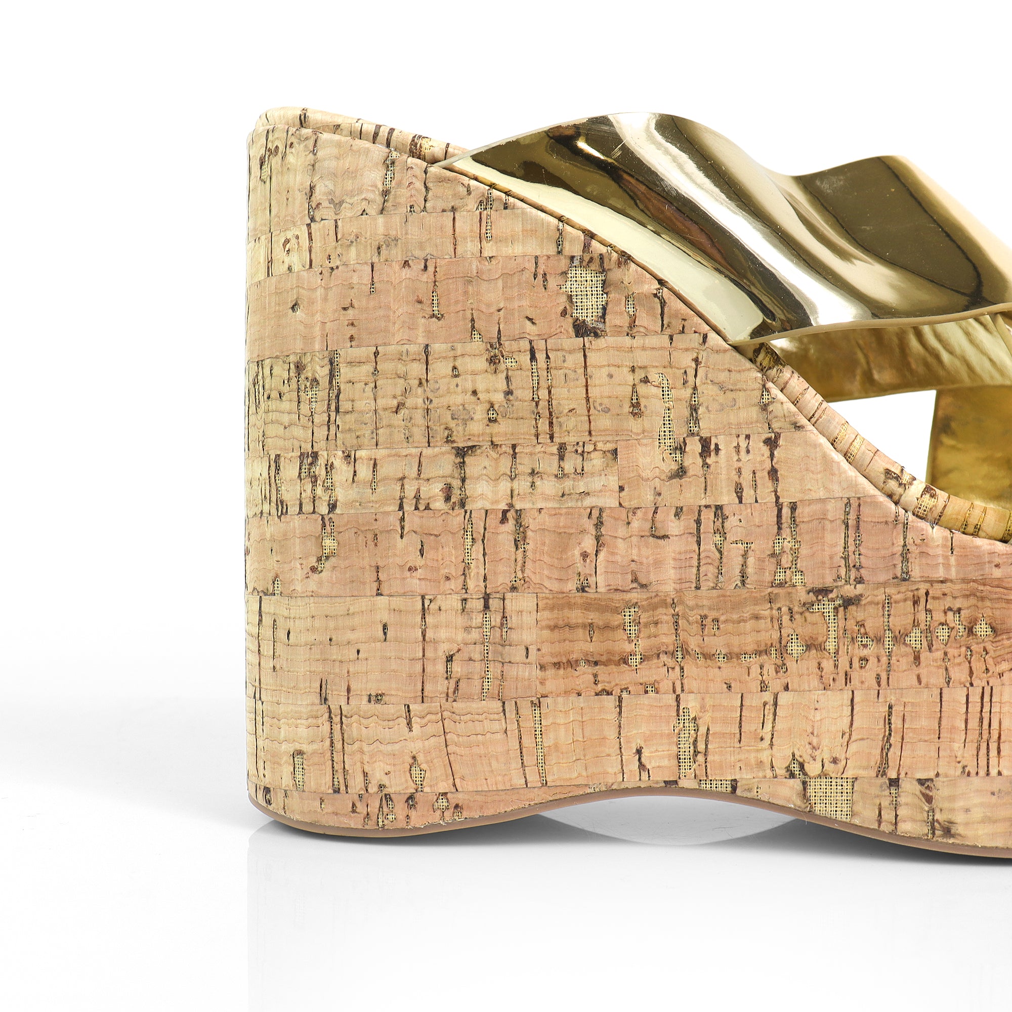 MIO-2 CRISS CROSS CORK WEDGE GOLD