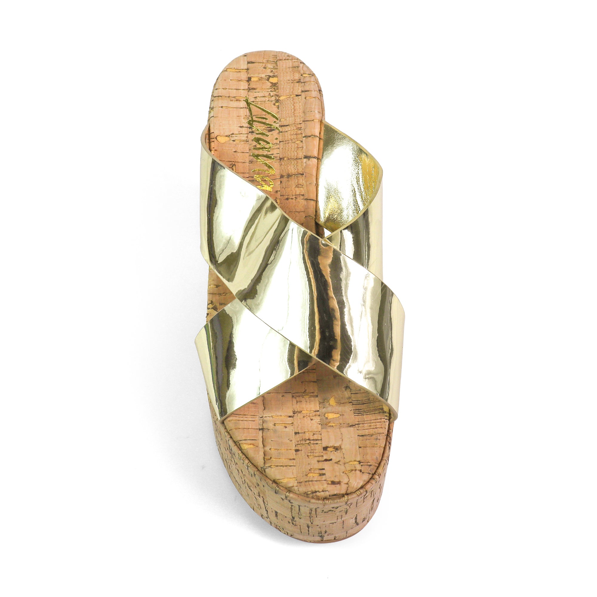 MIO-2 CRISS CROSS CORK WEDGE GOLD