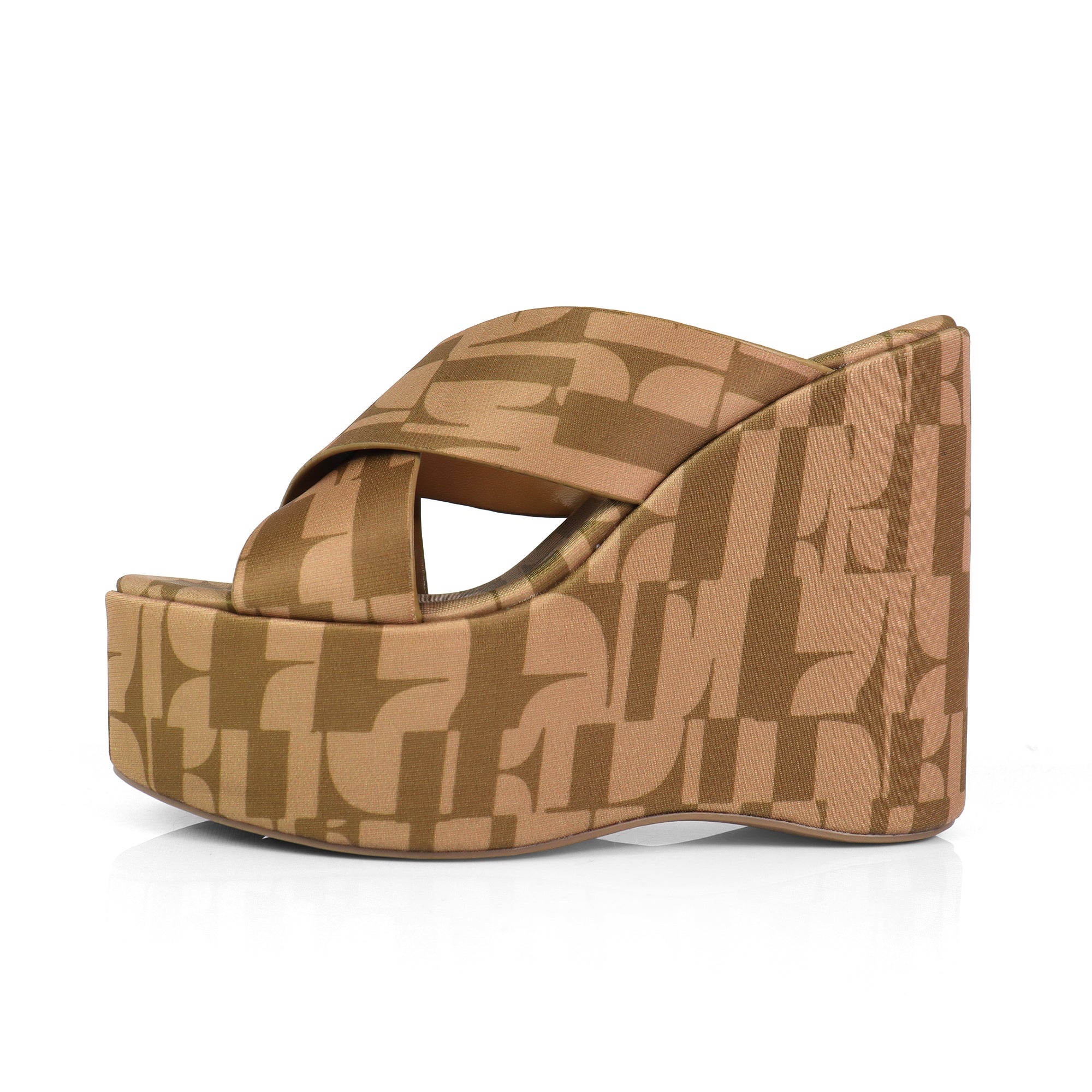 MIO-2 CRISS CROSS CORK WEDGE TAN MULTIPLE
