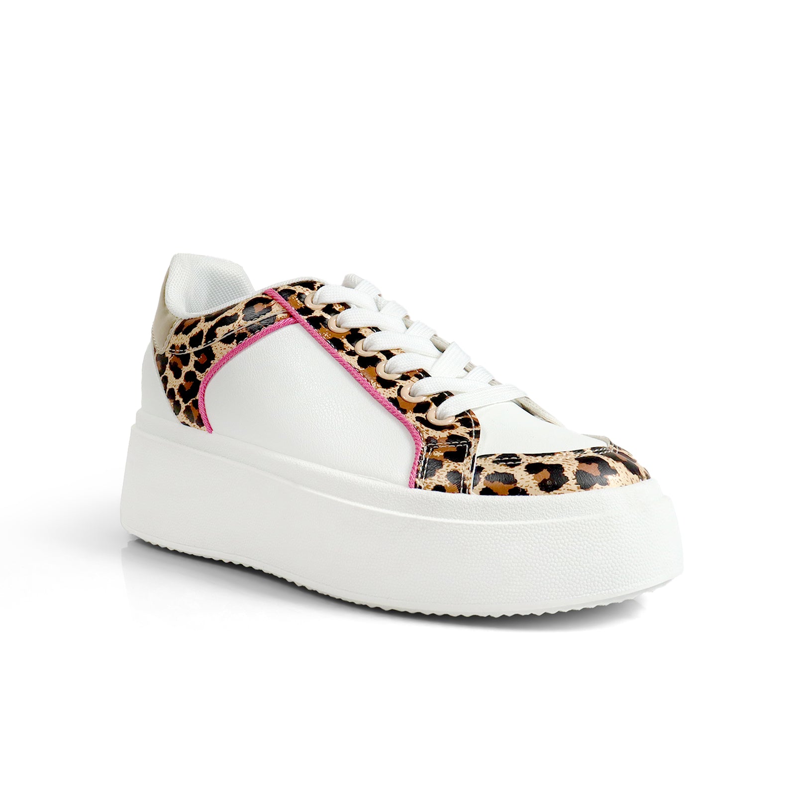 MIRAGE-2 THICK SOLE RETRO MATEL EFFECT SNEAKER LEOPARD