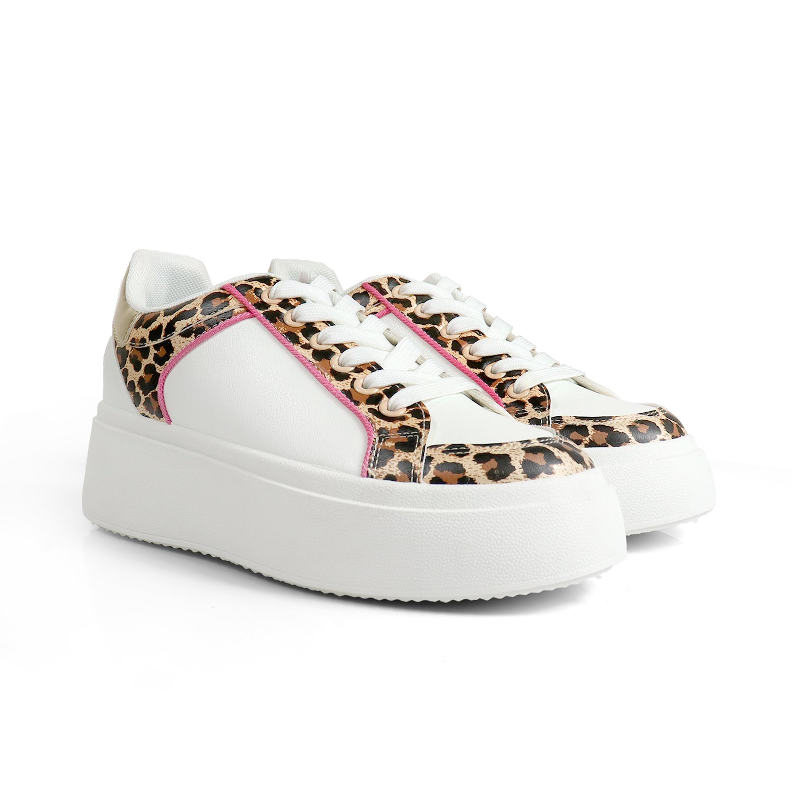 MIRAGE-2 THICK SOLE RETRO MATEL EFFECT SNEAKER LEOPARD
