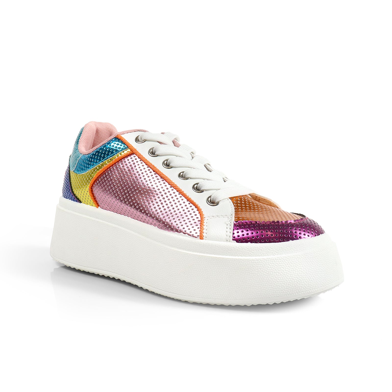 MIRAGE-2 THICK SOLE RETRO MATEL EFFECT SNEAKER RAINBOW