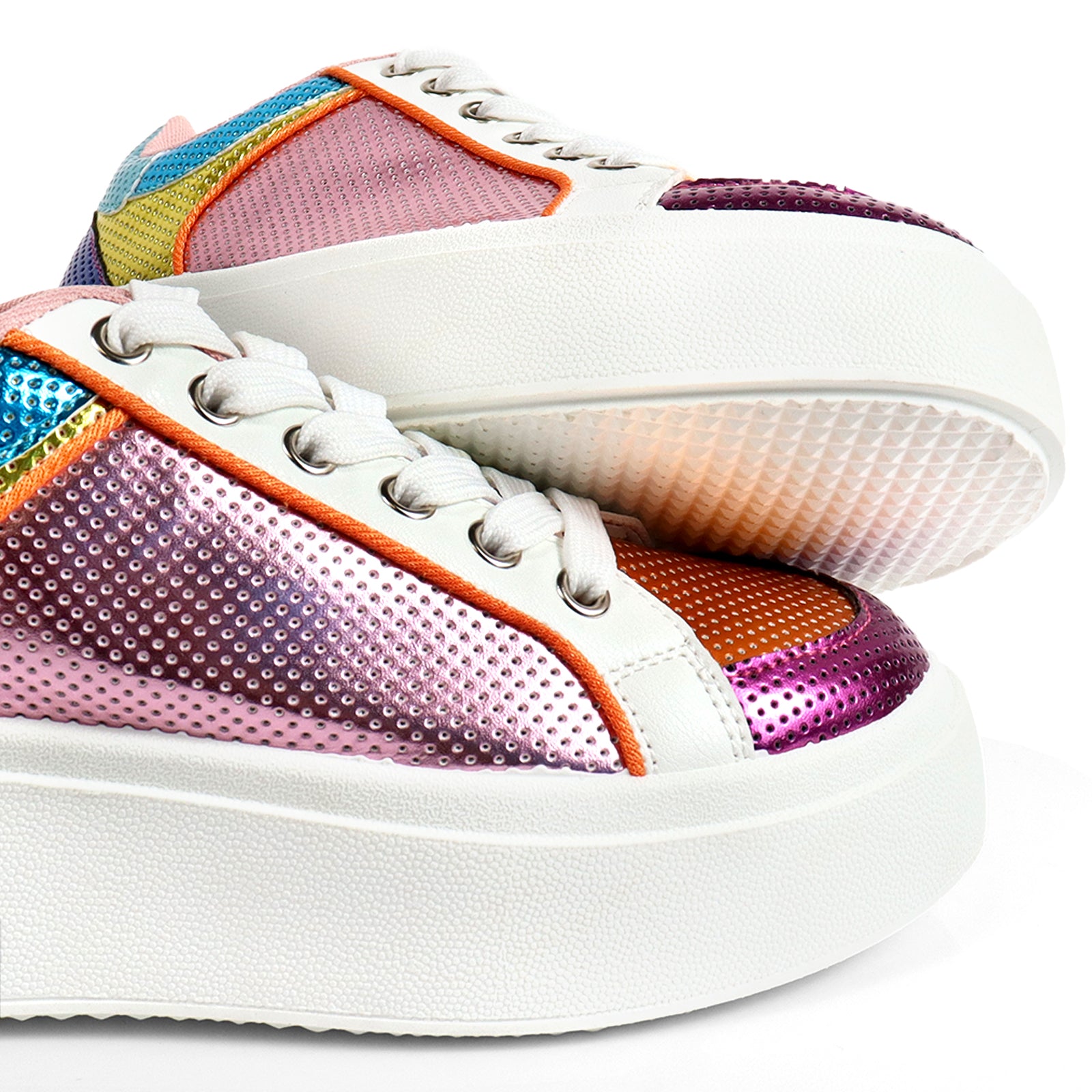 MIRAGE-2 THICK SOLE RETRO MATEL EFFECT SNEAKER RAINBOW