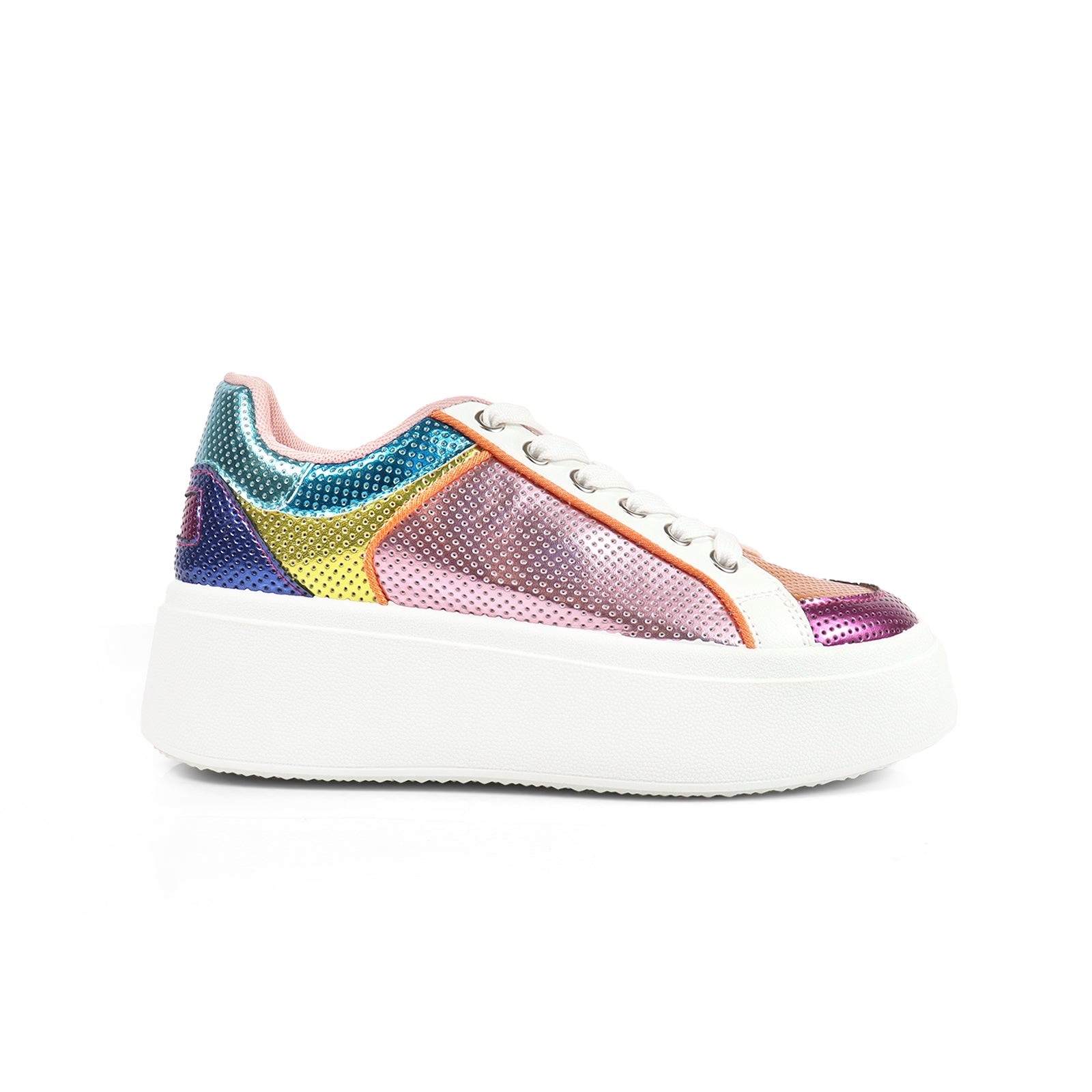 MIRAGE-2 THICK SOLE RETRO MATEL EFFECT SNEAKER RAINBOW