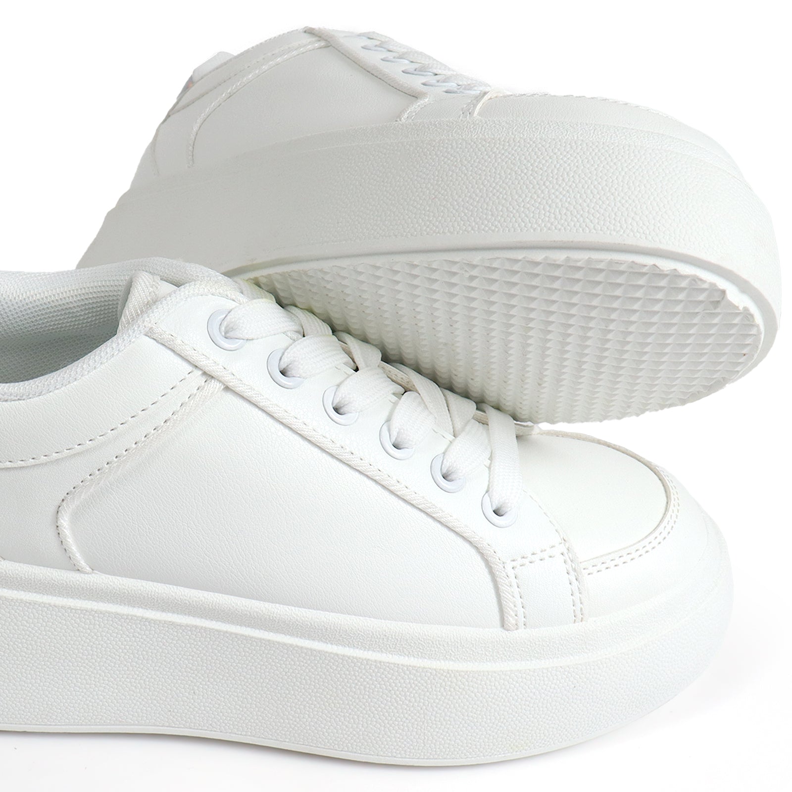 MIRAGE-2 THICK SOLE RETRO MATEL EFFECT SNEAKER WHITE