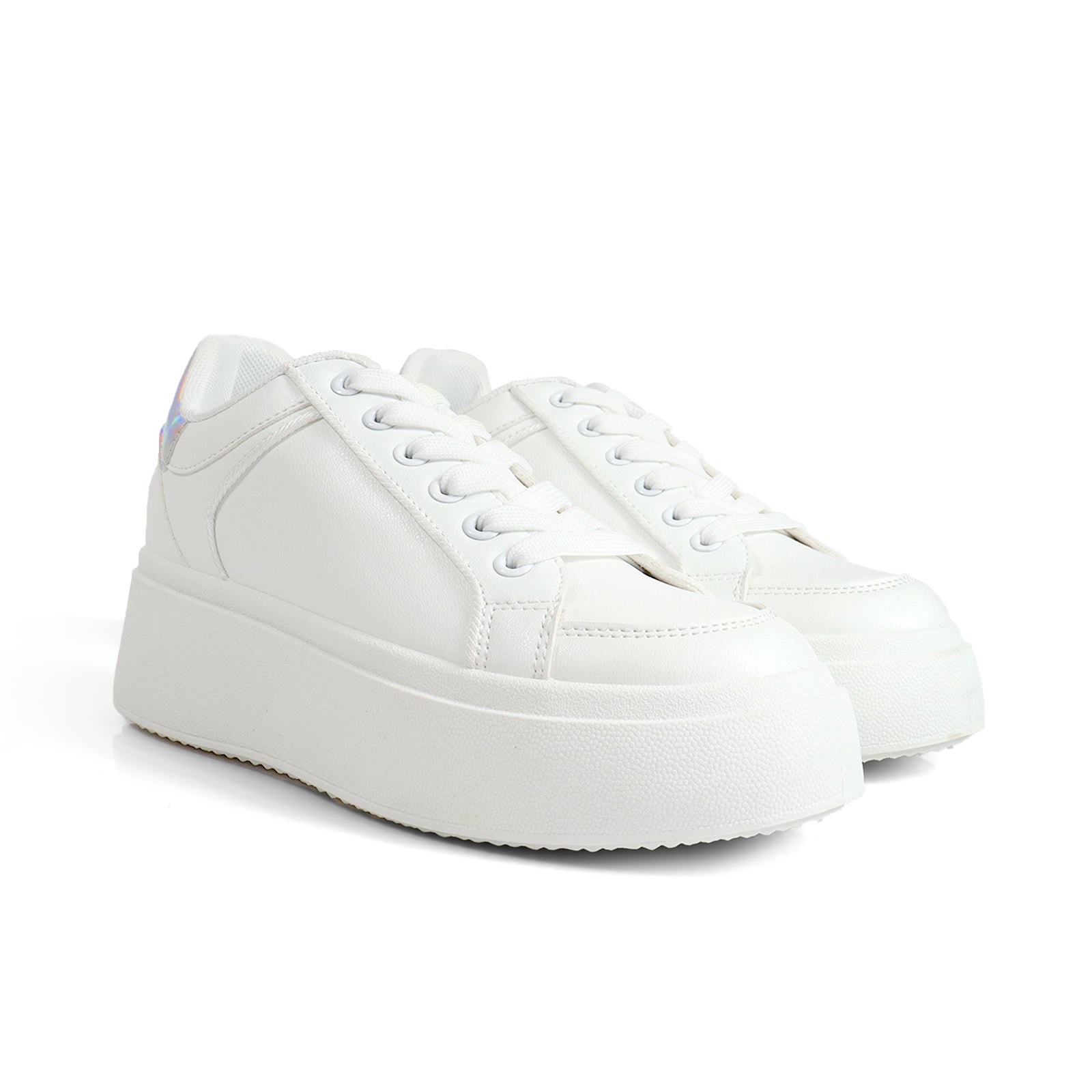 MIRAGE-2 THICK SOLE RETRO MATEL EFFECT SNEAKER WHITE