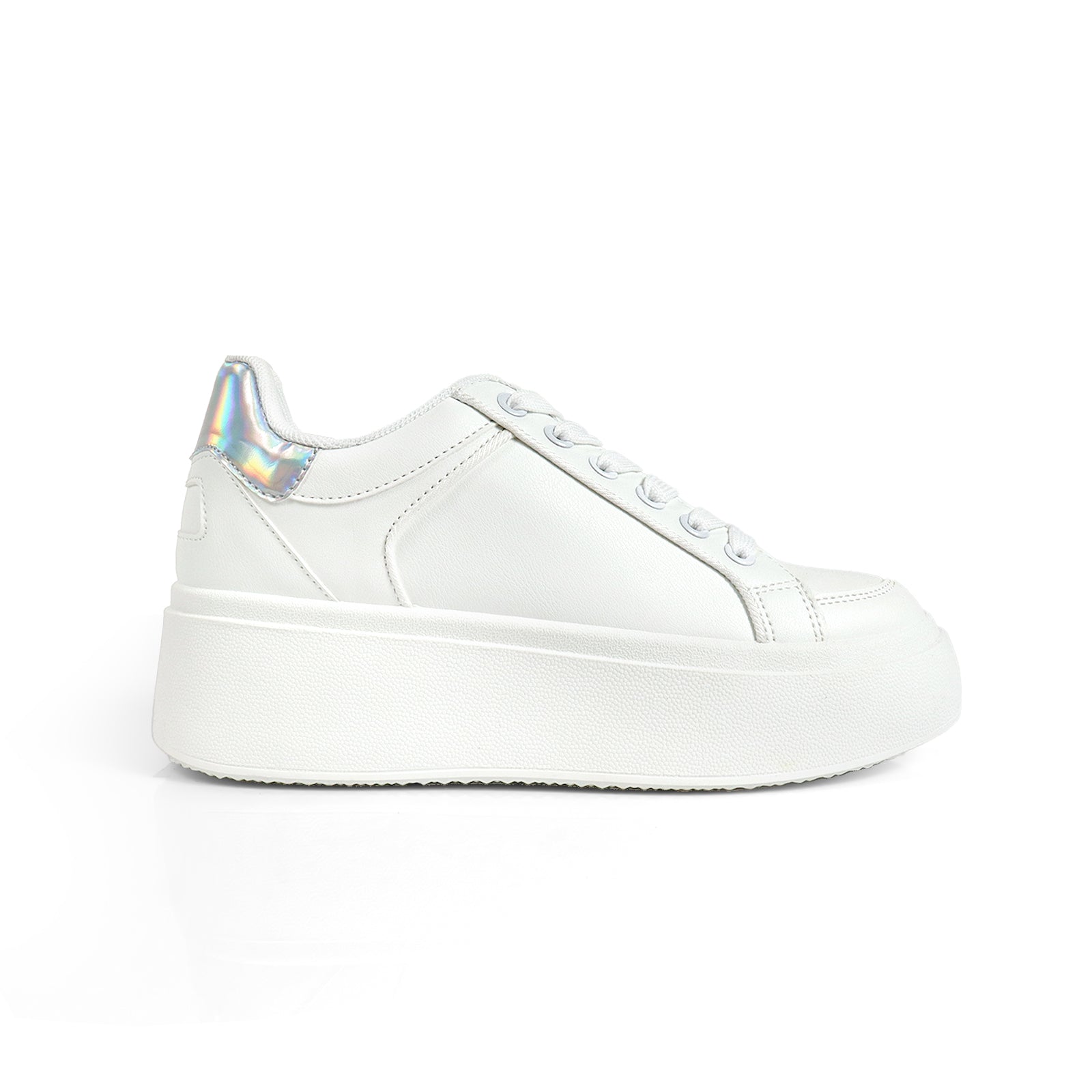 MIRAGE-2 THICK SOLE RETRO MATEL EFFECT SNEAKER WHITE