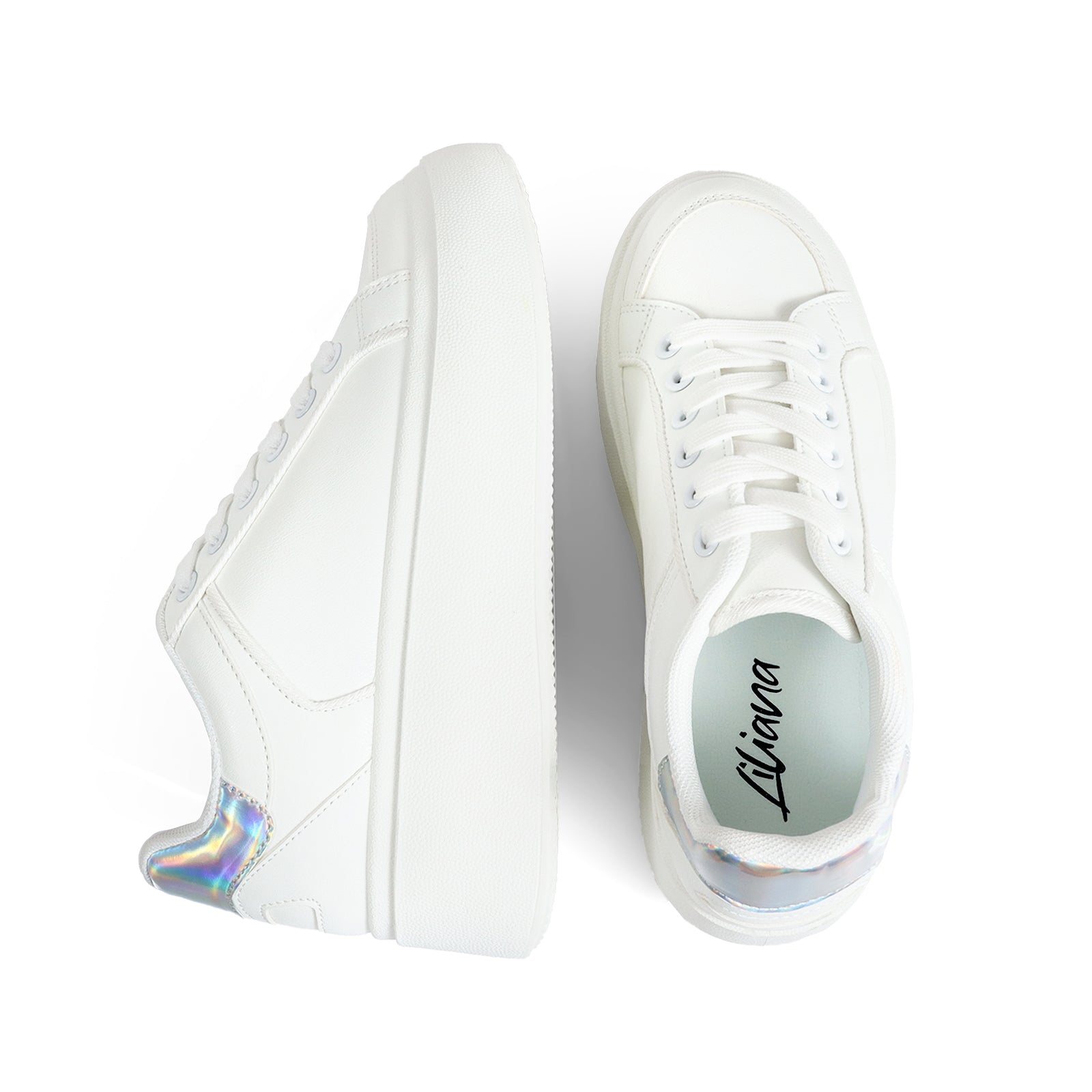 MIRAGE-2 THICK SOLE RETRO MATEL EFFECT SNEAKER WHITE