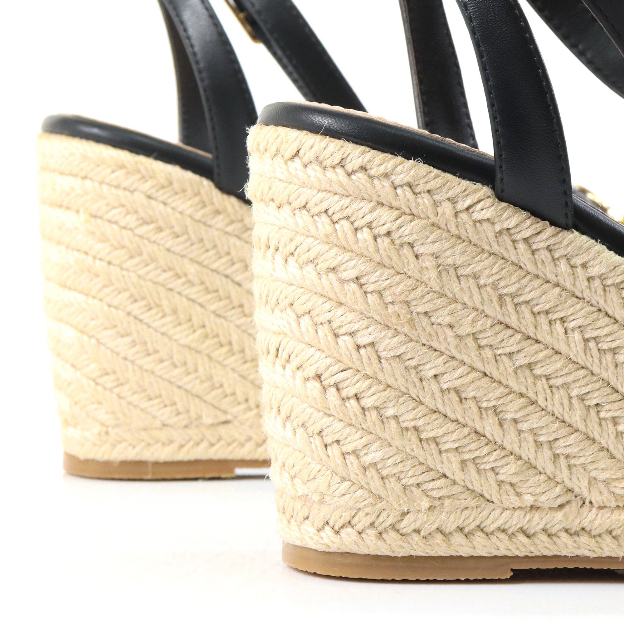 MISA-1 ESPADRILLE ANKLE STRAP SANDAL W/ ESPADRILLE WEDGE BLACK