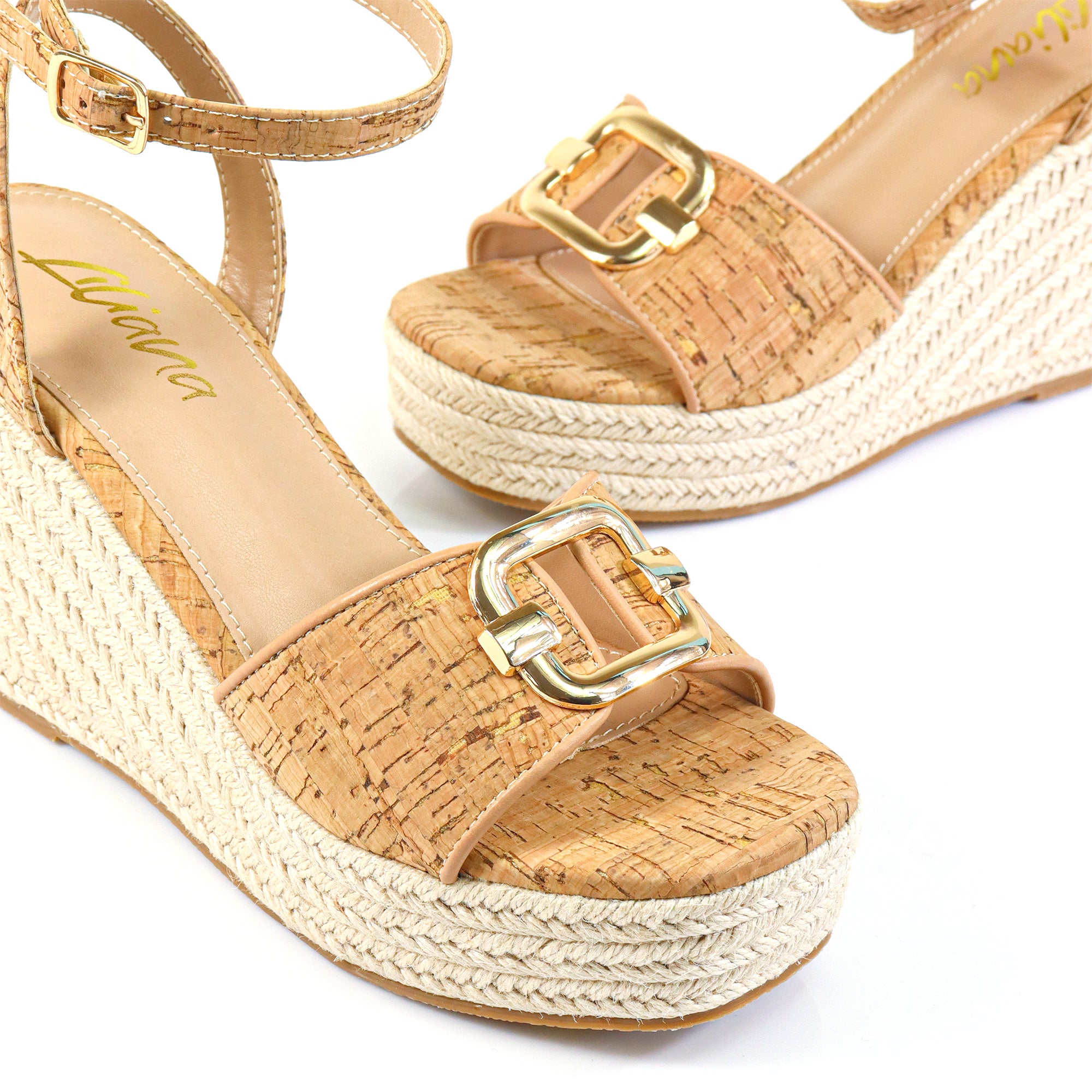MISA-1 ESPADRILLE ANKLE STRAP SANDAL W/ ESPADRILLE WEDGE CORK