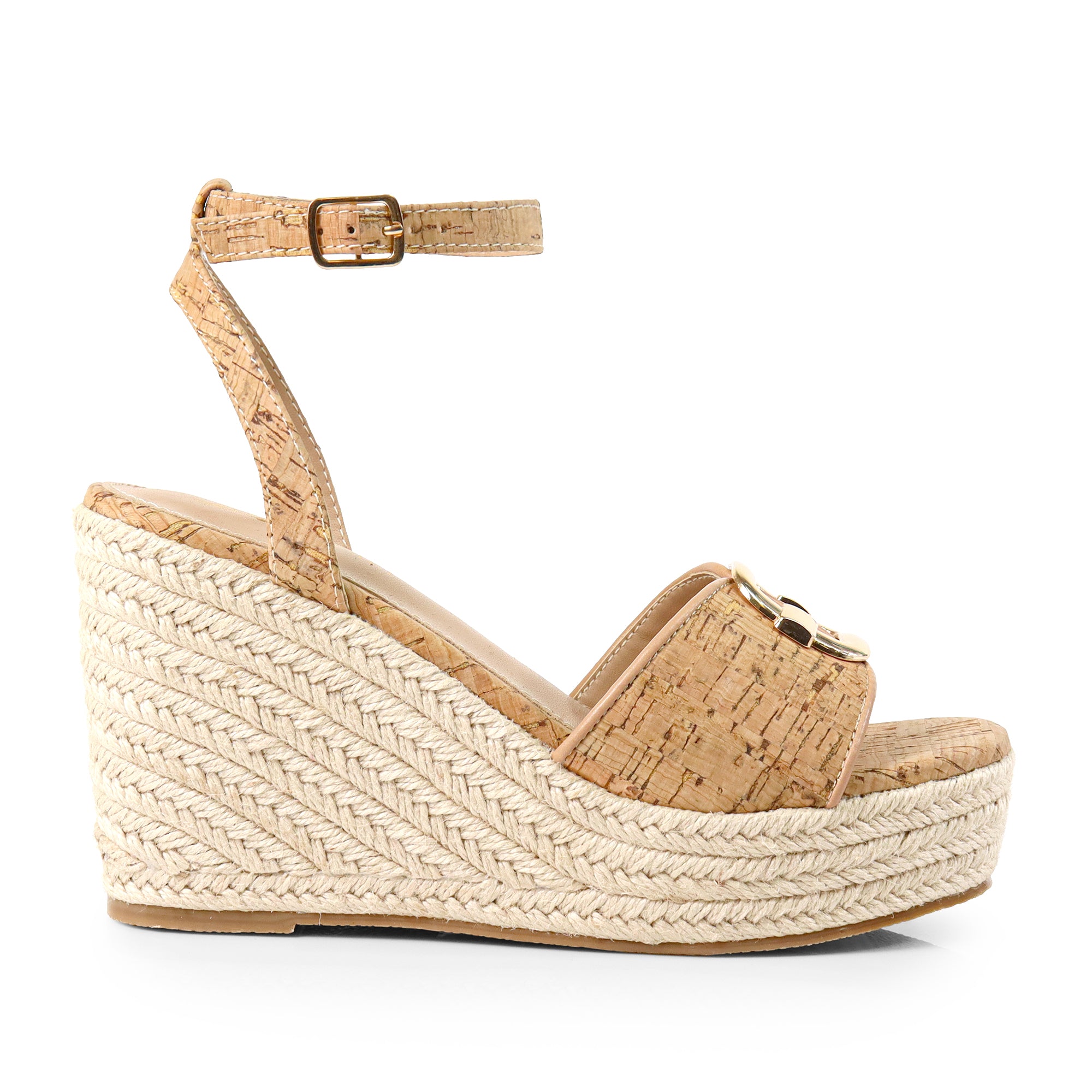 MISA-1 ESPADRILLE ANKLE STRAP SANDAL W/ ESPADRILLE WEDGE CORK
