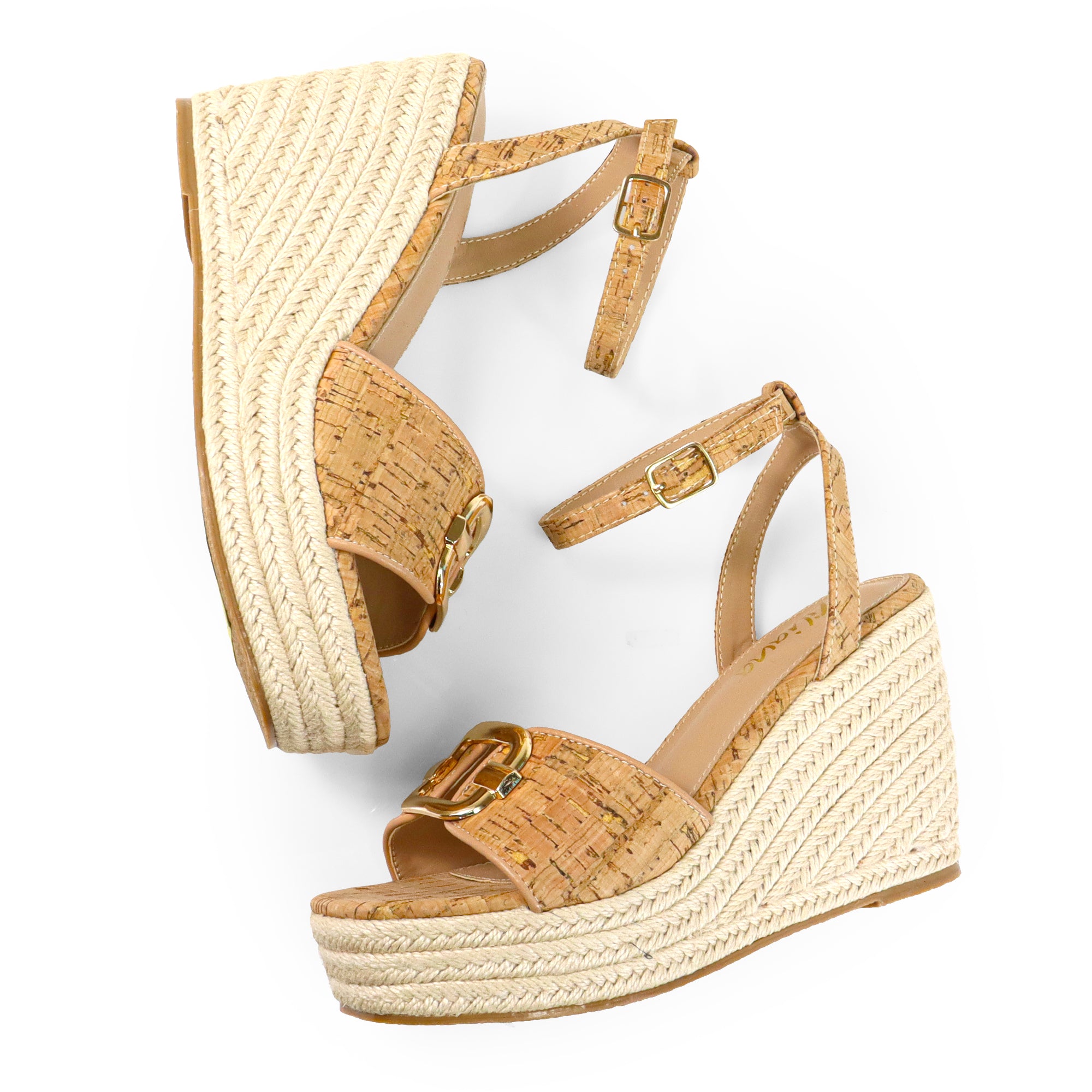 MISA-1 ESPADRILLE ANKLE STRAP SANDAL W/ ESPADRILLE WEDGE CORK
