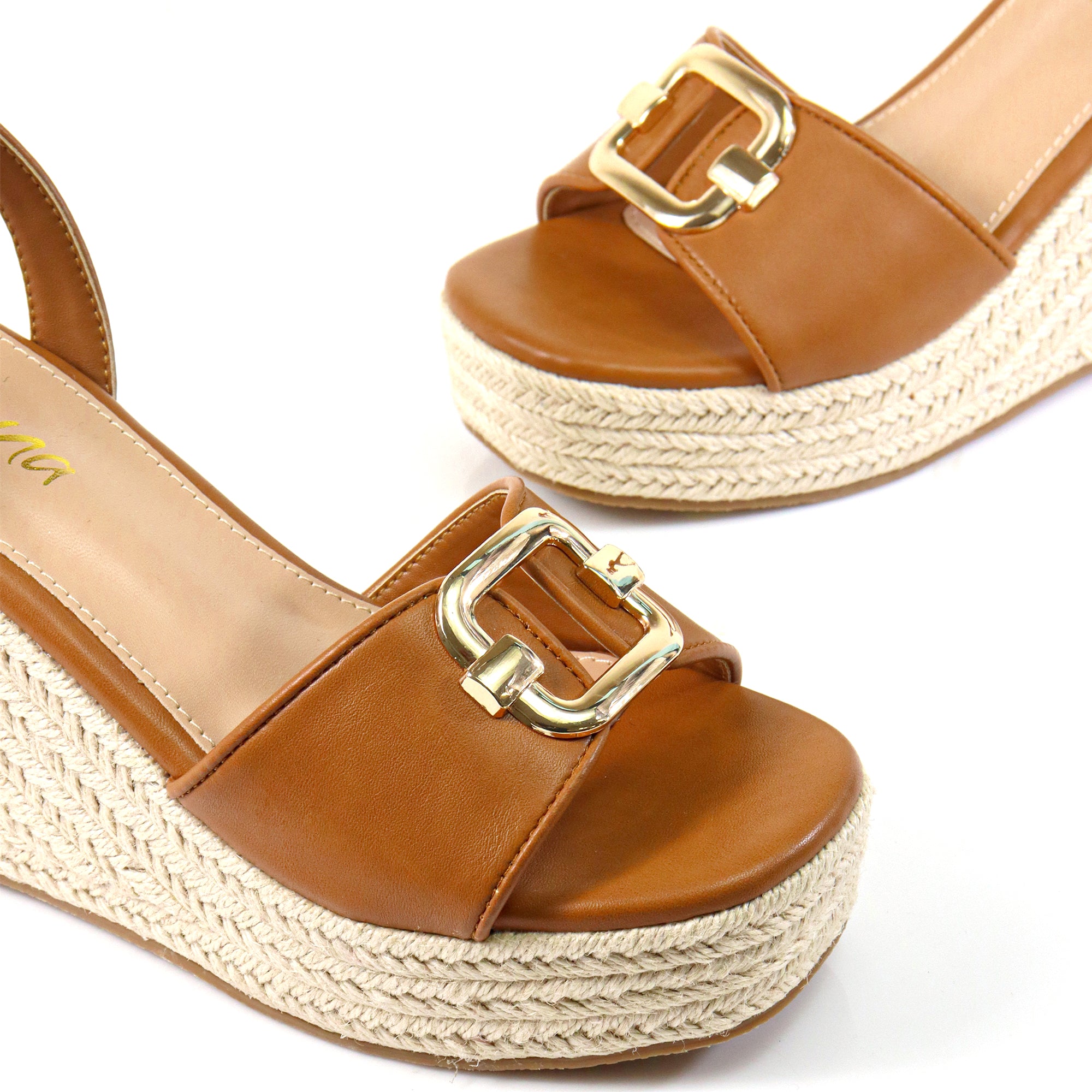 MISA-1 ESPADRILLE ANKLE STRAP SANDAL W/ ESPADRILLE WEDGE TAN