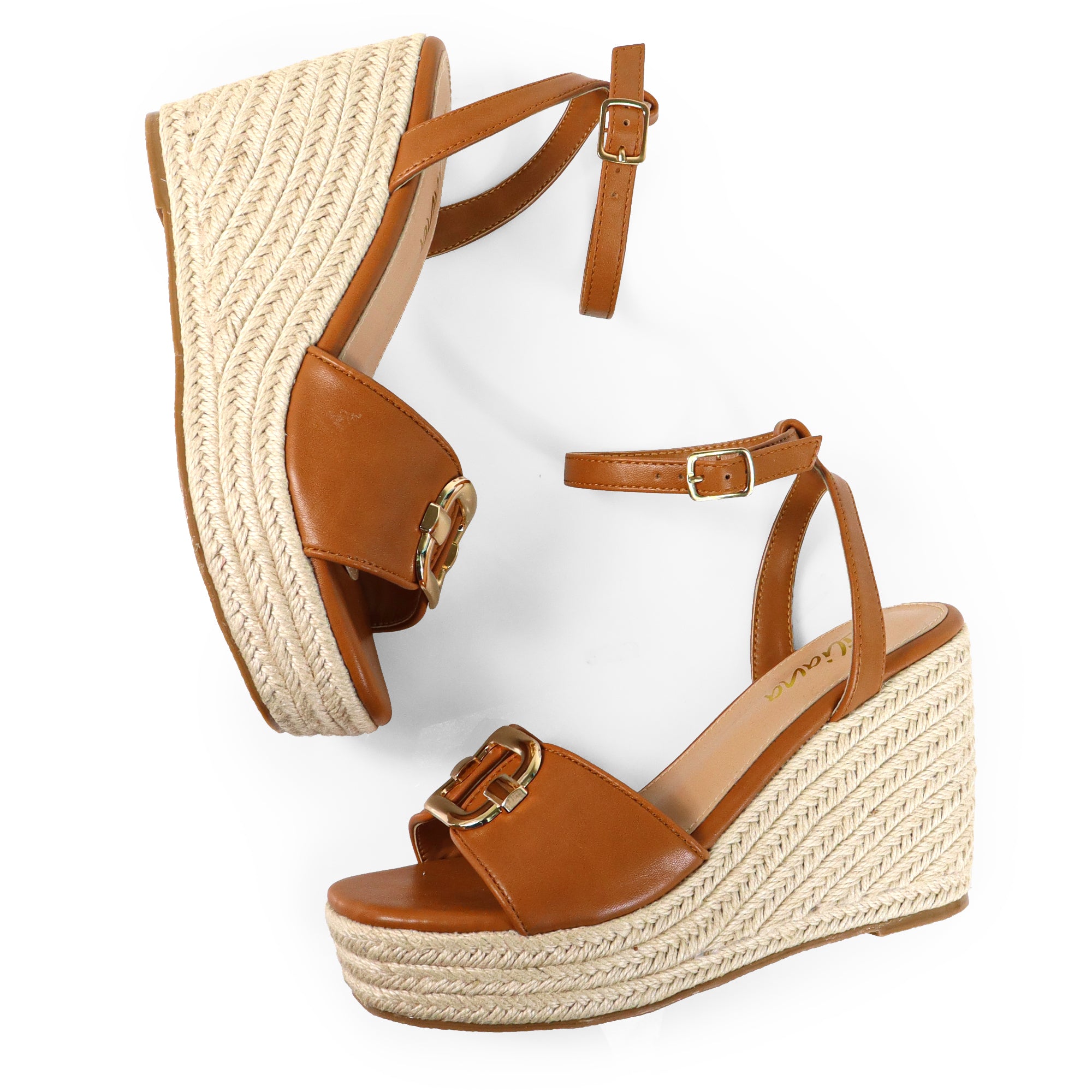 MISA-1 ESPADRILLE ANKLE STRAP SANDAL W/ ESPADRILLE WEDGE TAN