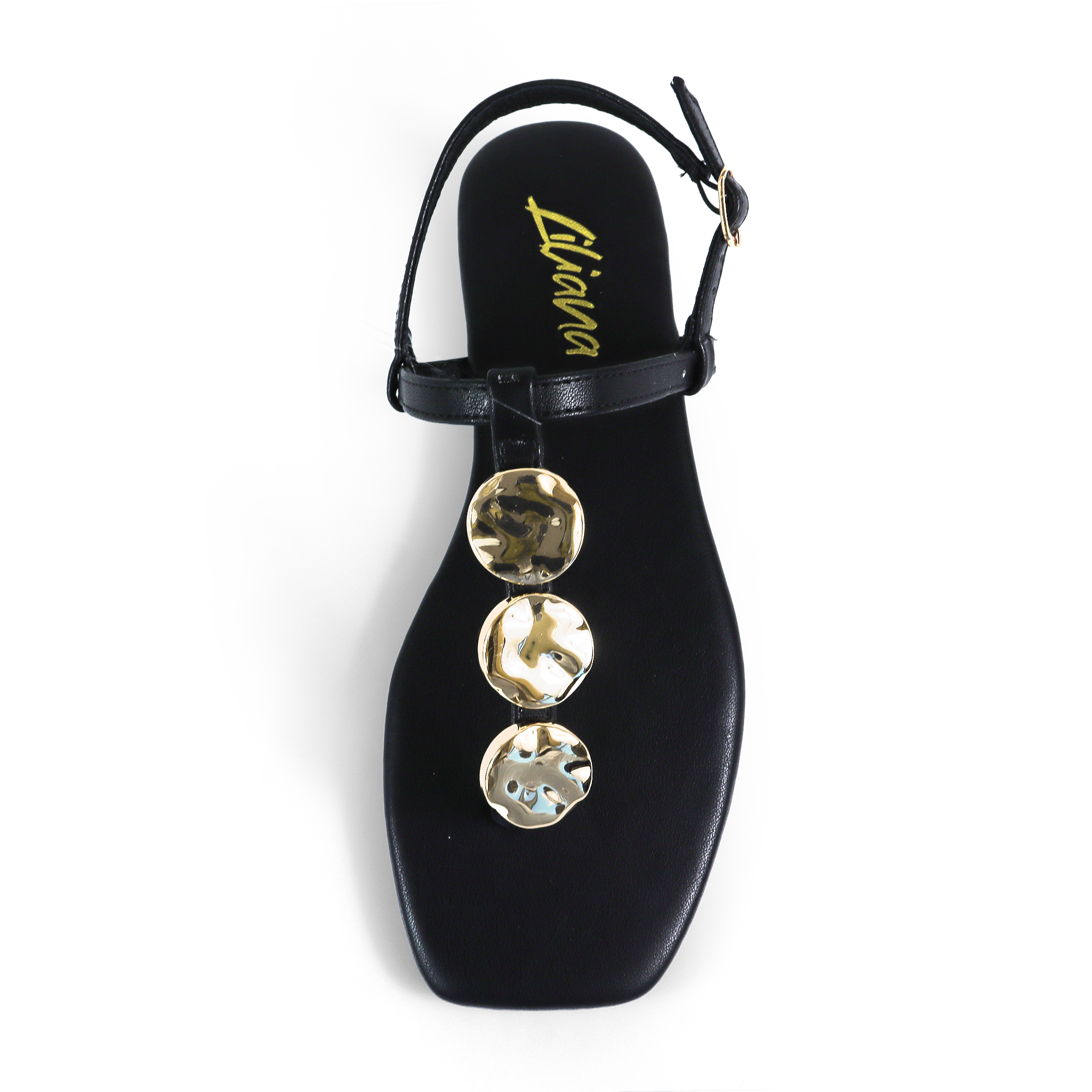 MIZZY-3 STONE THONG SLIDE BLACK