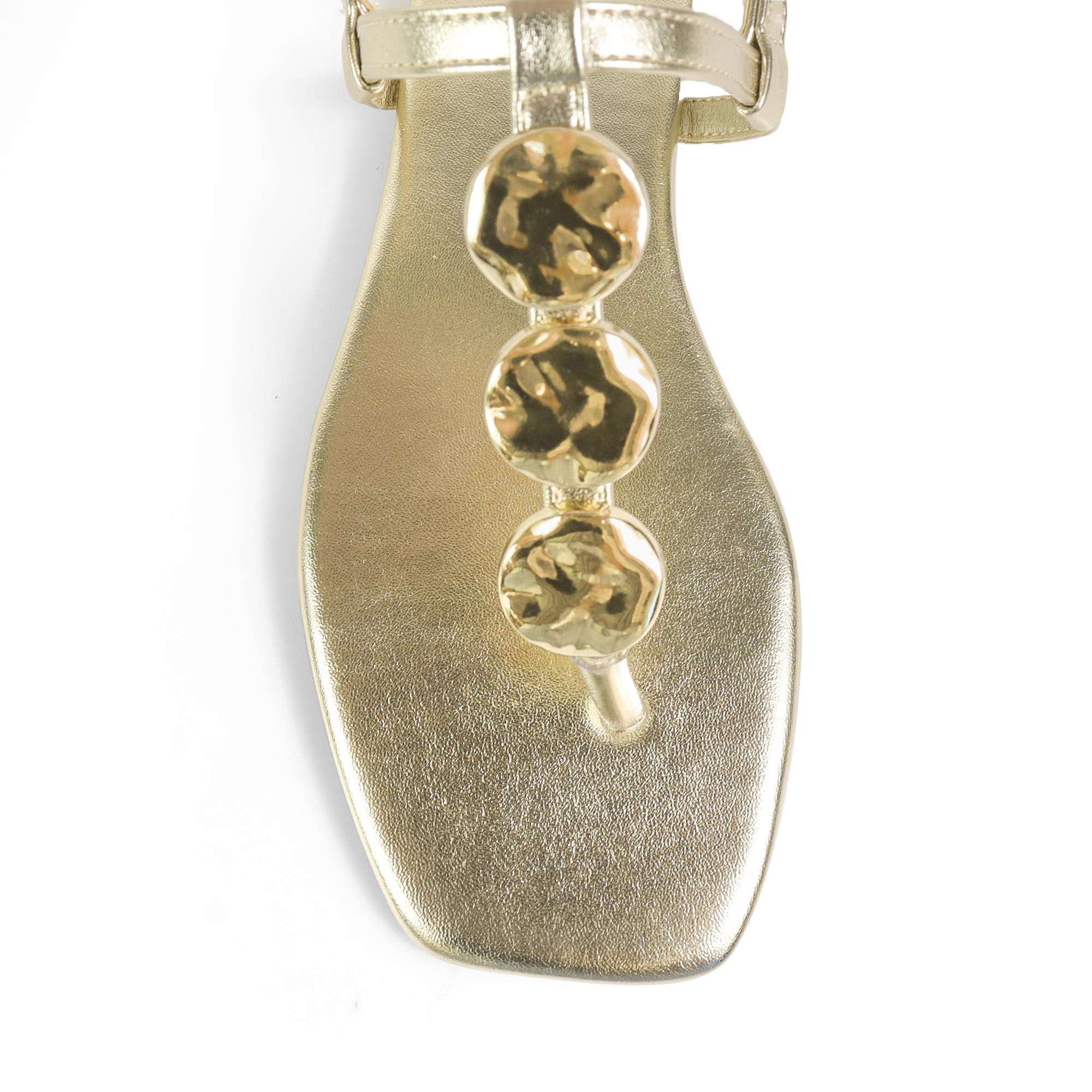 MIZZY-3 STONE THONG SLIDE GOLD