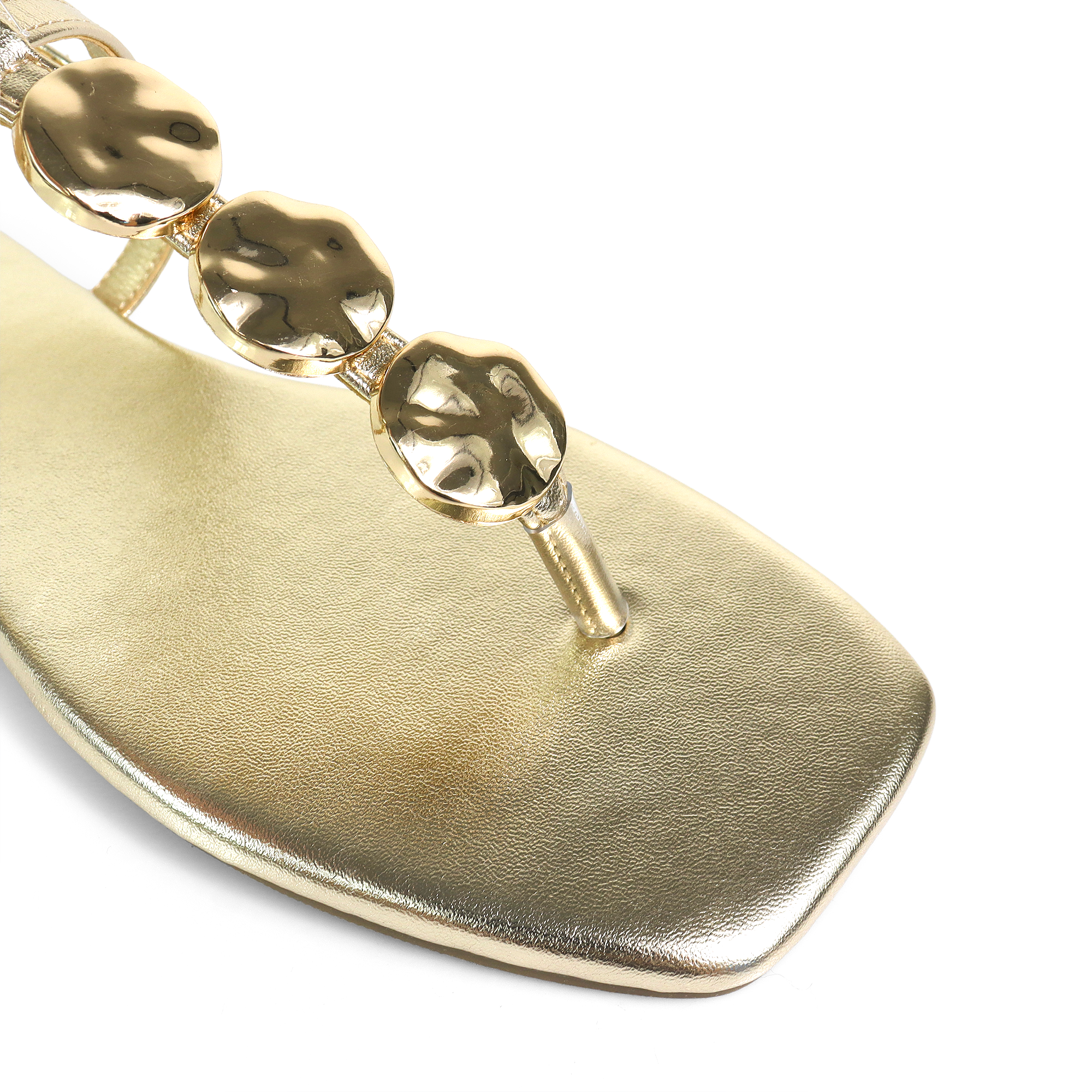 MIZZY-3 STONE THONG SLIDE GOLD
