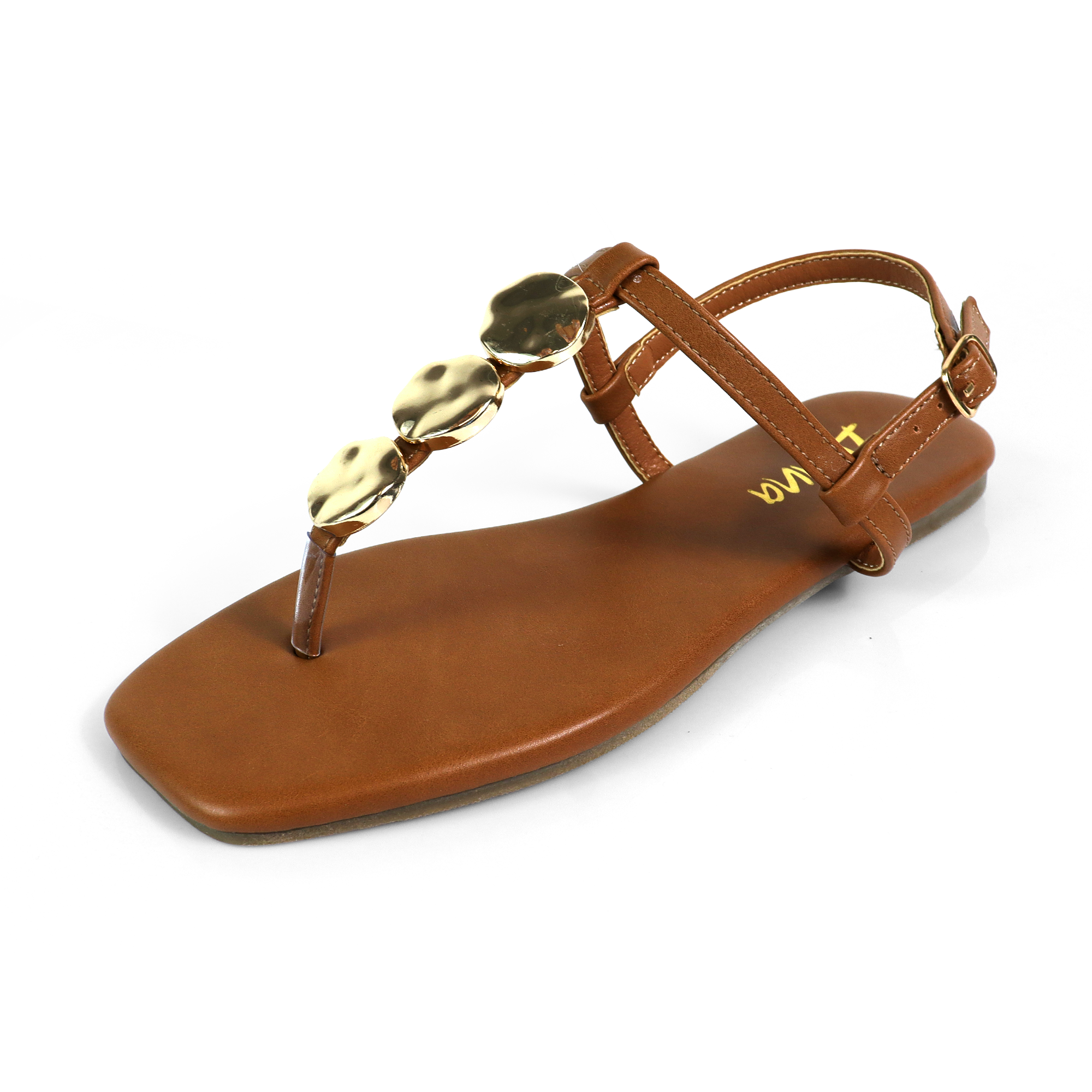 MIZZY-3 STONE THONG SLIDE TAN