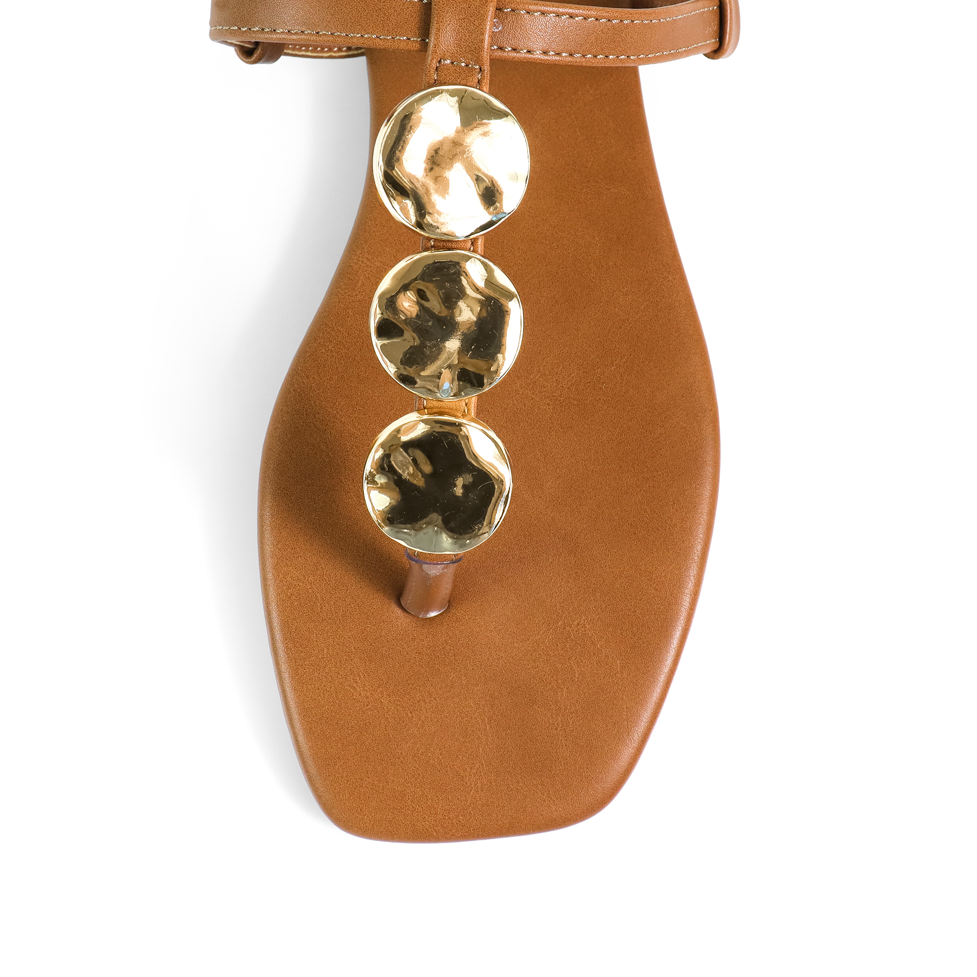 MIZZY-3 STONE THONG SLIDE TAN