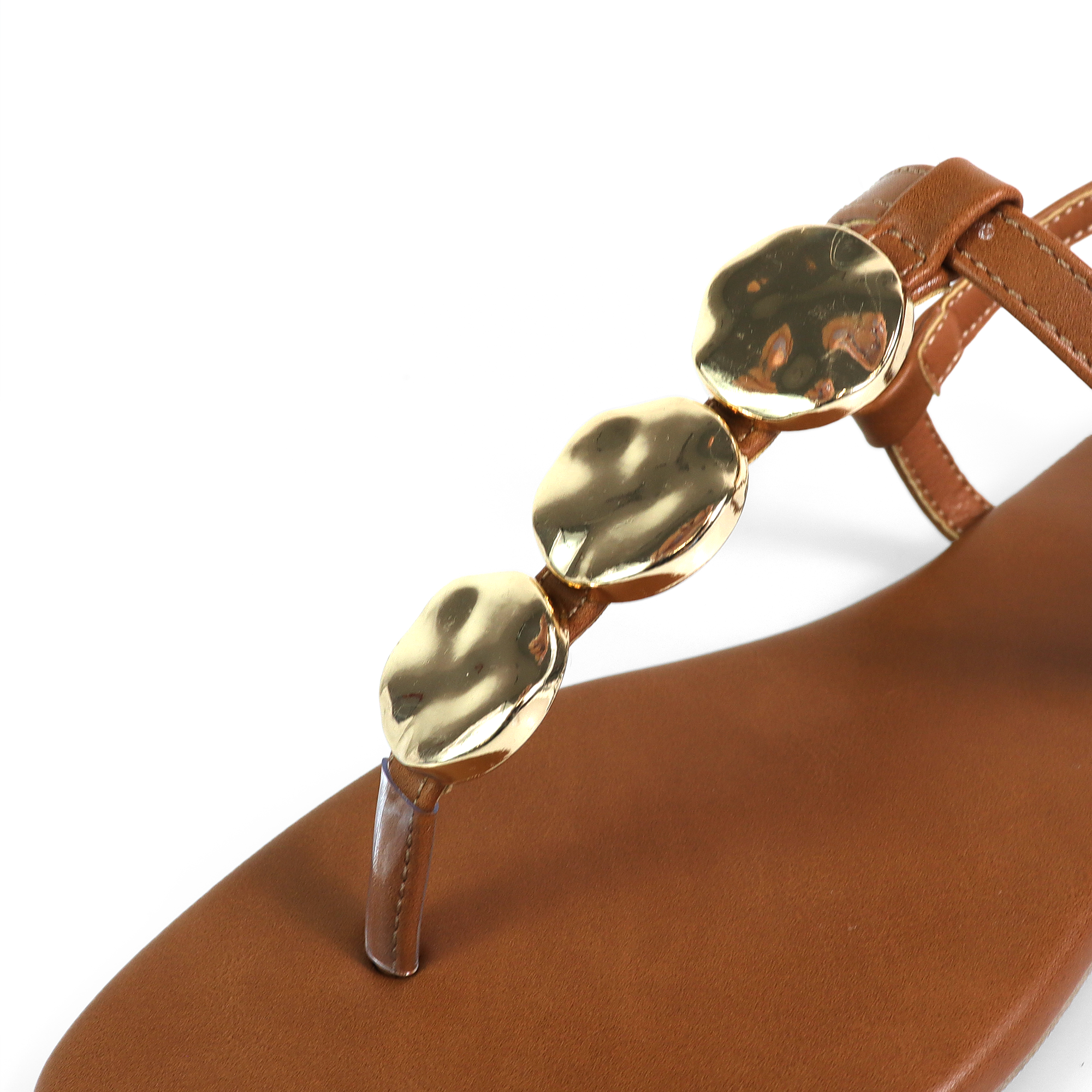 MIZZY-3 STONE THONG SLIDE TAN