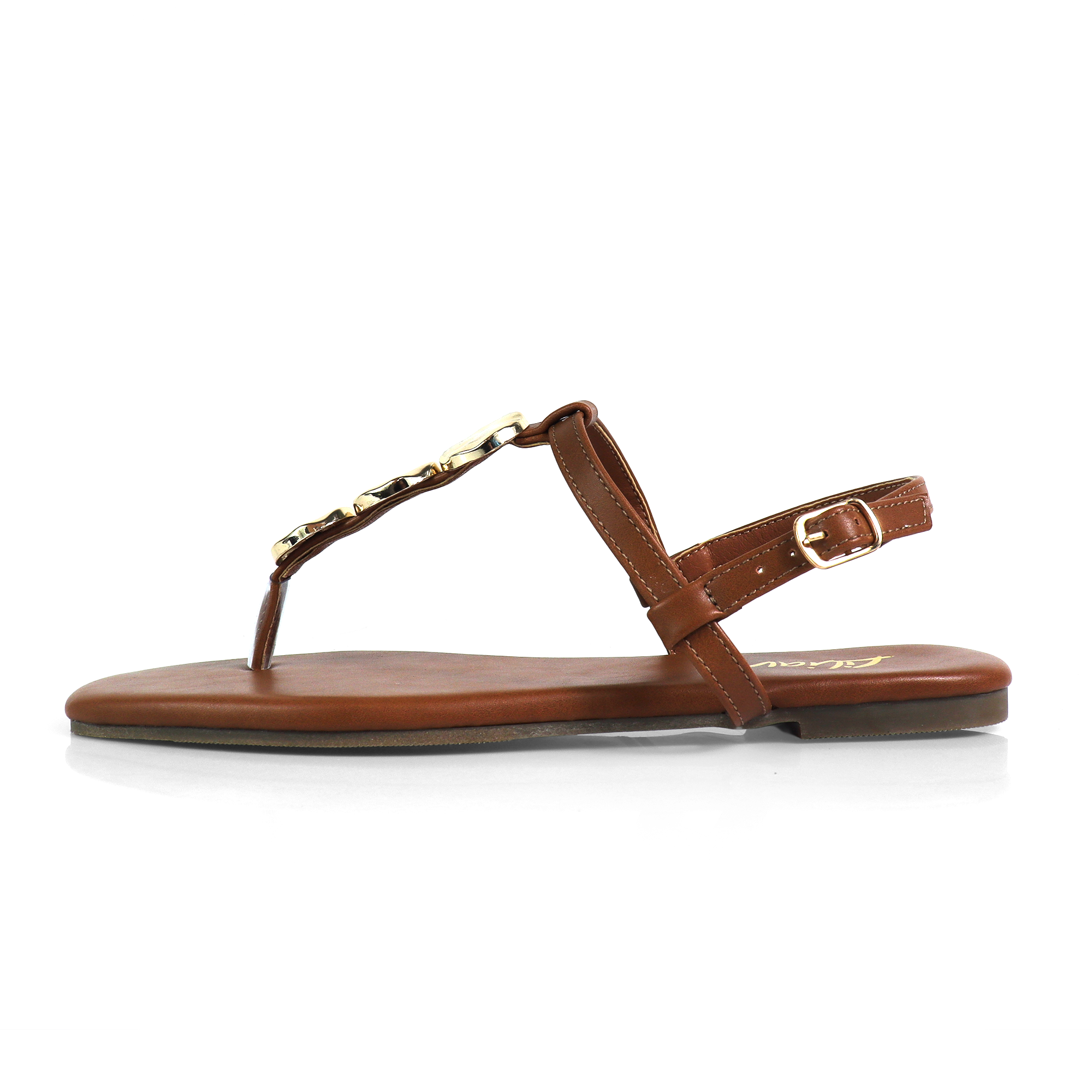 MIZZY-3 STONE THONG SLIDE TAN