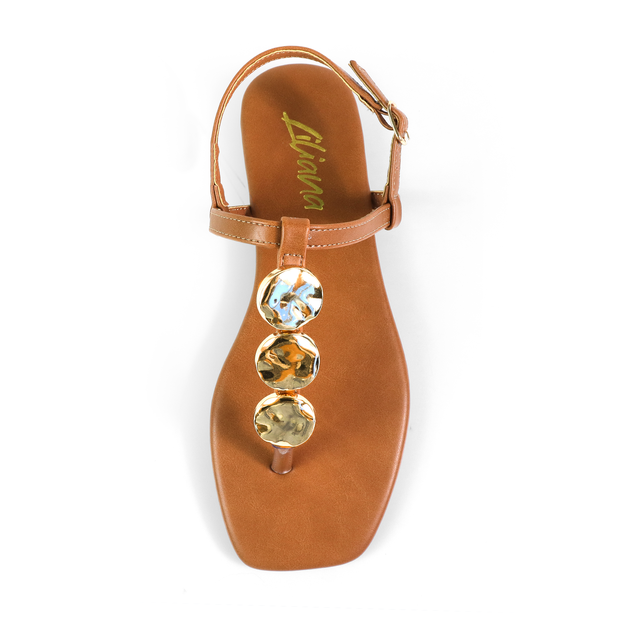 MIZZY-3 STONE THONG SLIDE TAN