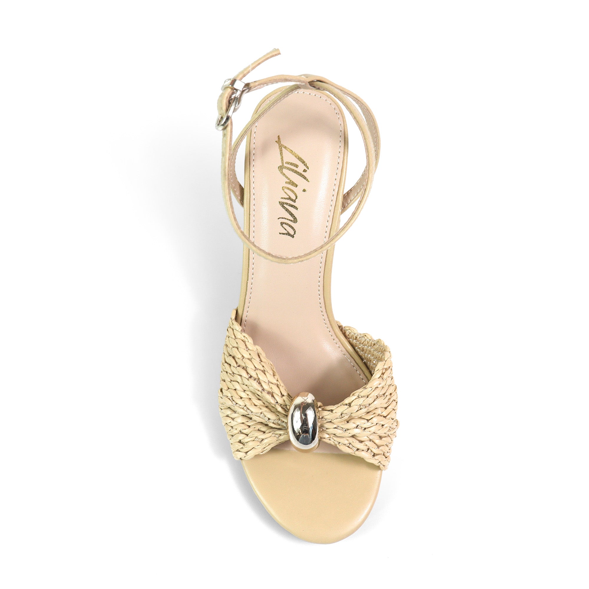 MONICA-1 RAFFIA SANDAL W BLOCK HEEL NUDE