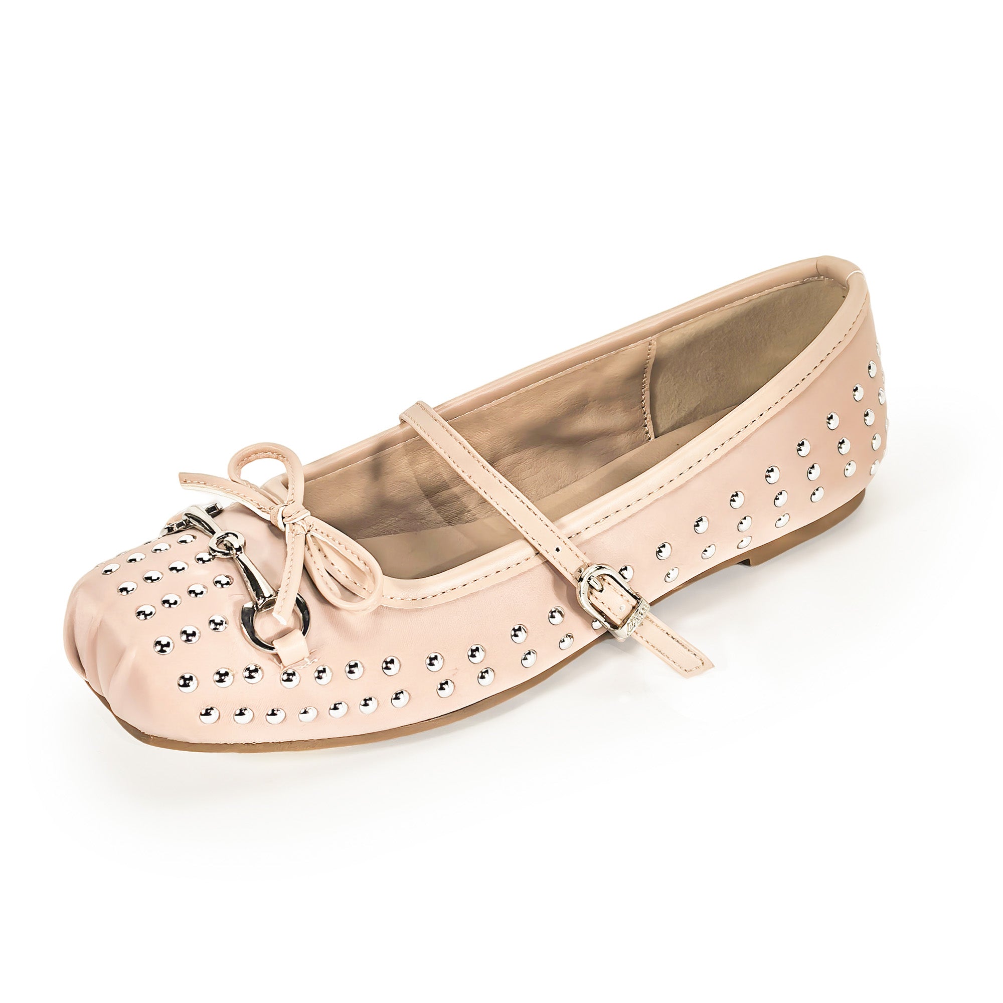MONROE-3 FLAT BALLERINA STUD WITH TOE DETAIL NUDE