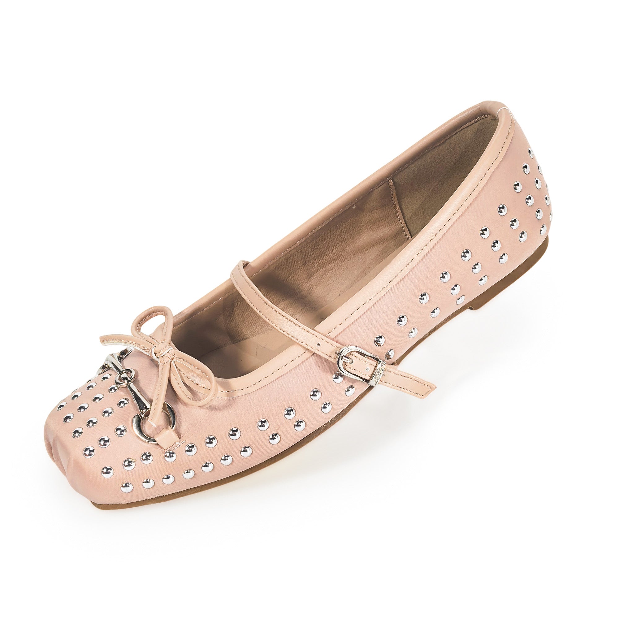 MONROE-3 FLAT BALLERINA STUD WITH TOE DETAIL NUDE