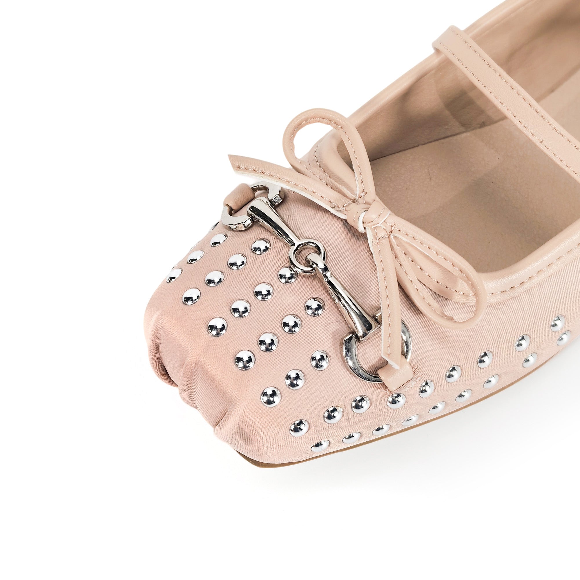 MONROE-3 FLAT BALLERINA STUD WITH TOE DETAIL NUDE