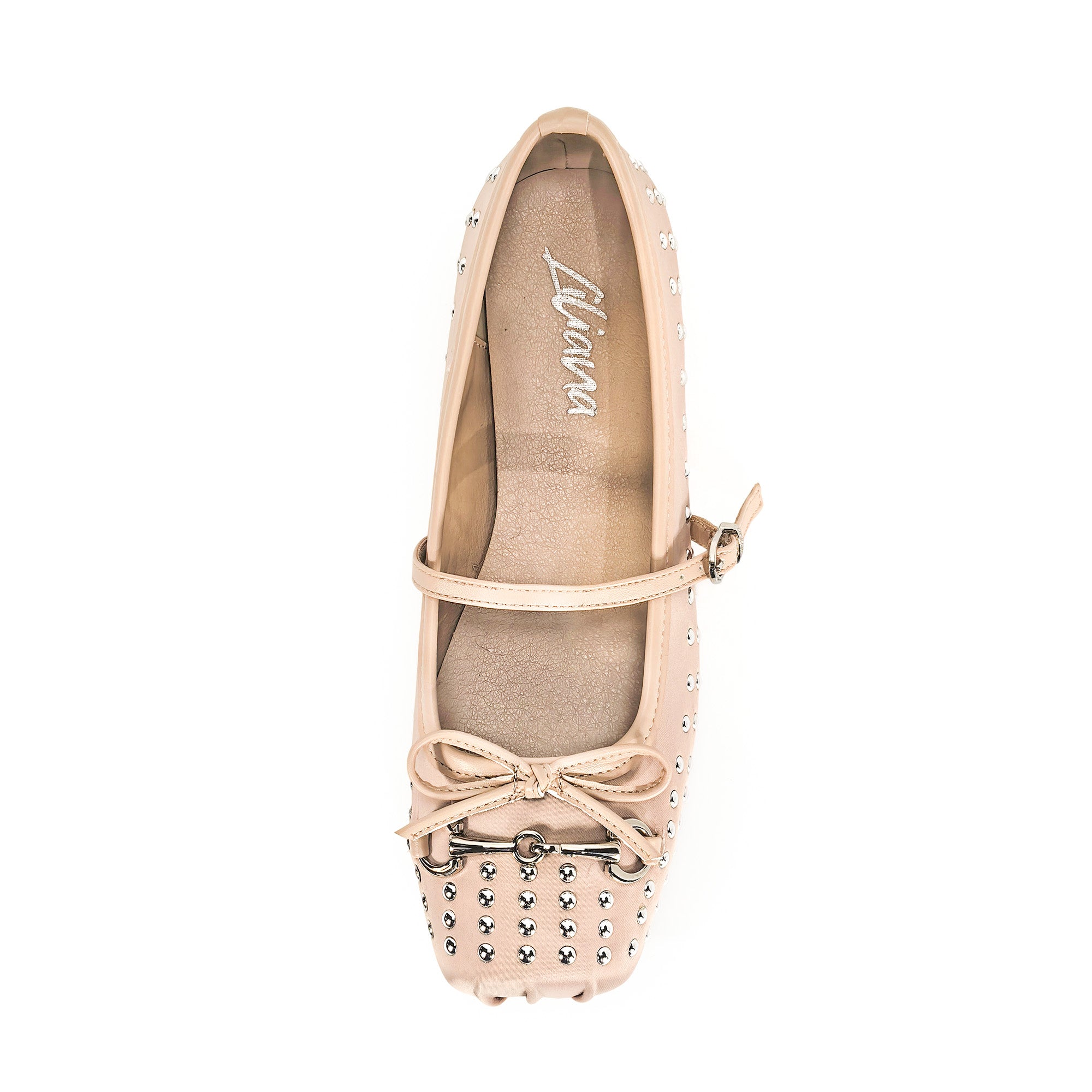 MONROE-3 FLAT BALLERINA STUD WITH TOE DETAIL NUDE