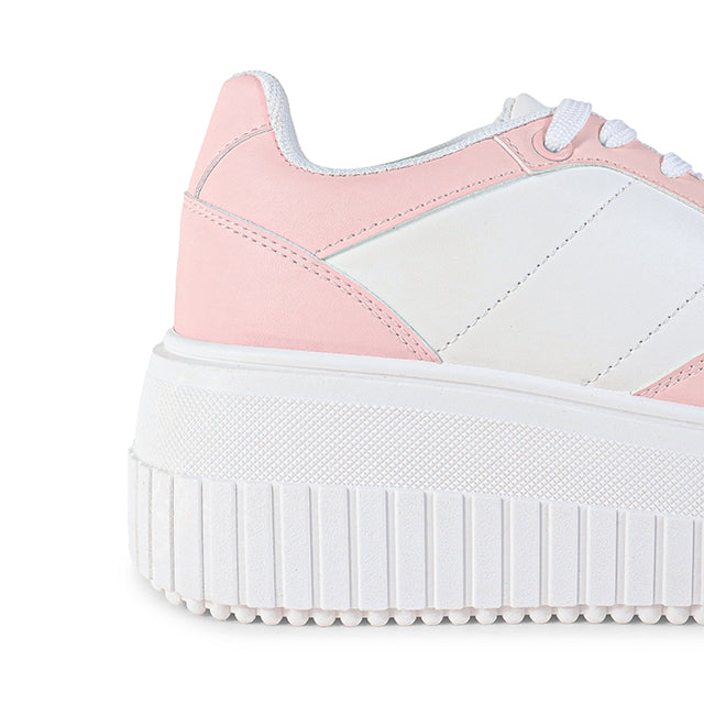 MOORE-1 THICK PLATFORM LACE-UP SNEAKERS BLUSH