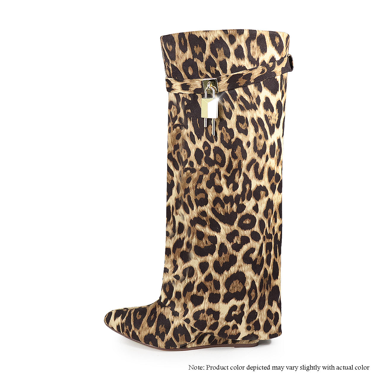 MUTTO-1 DRAPEOVER KNEE HIGH BOOT WEDGE - LEOPARD
