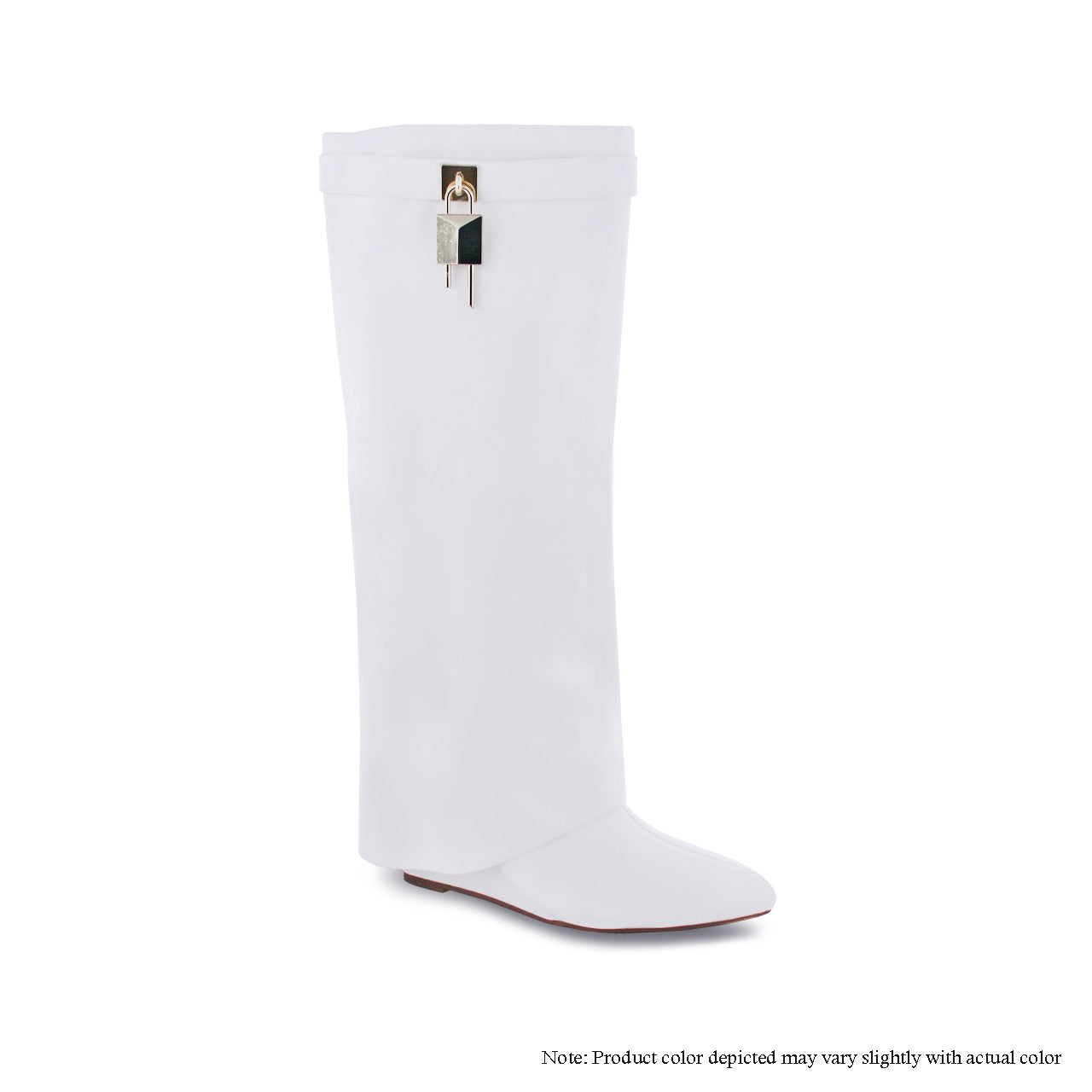 MUTTO-1 DRAPEOVER KNEE HIGH BOOT WEDGE - WHITE