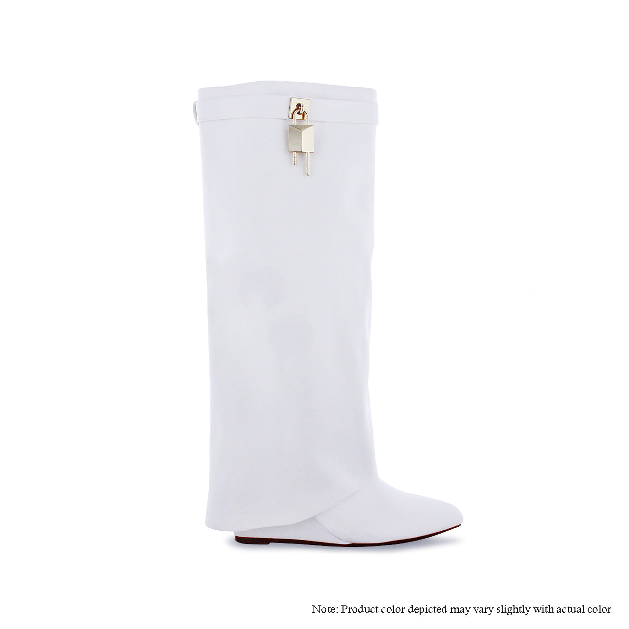 MUTTO-1 DRAPEOVER KNEE HIGH BOOT WEDGE - WHITE