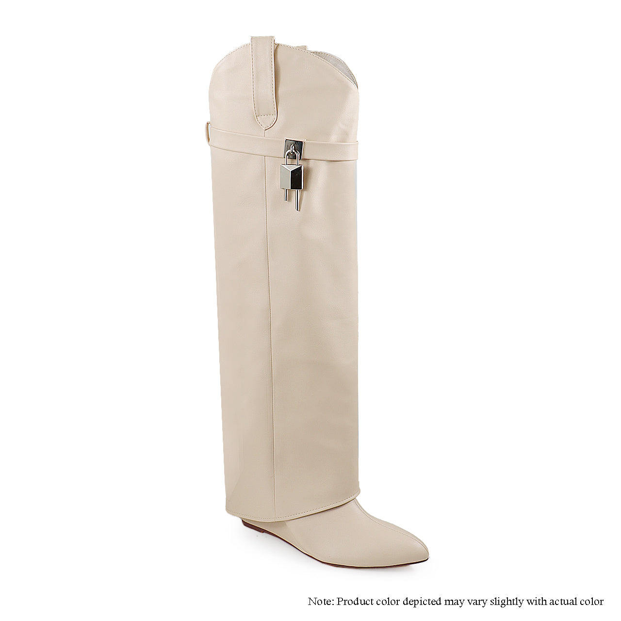 MUTTO-17 COWBOY CUT STRAIGHT BOOTS - CREAM