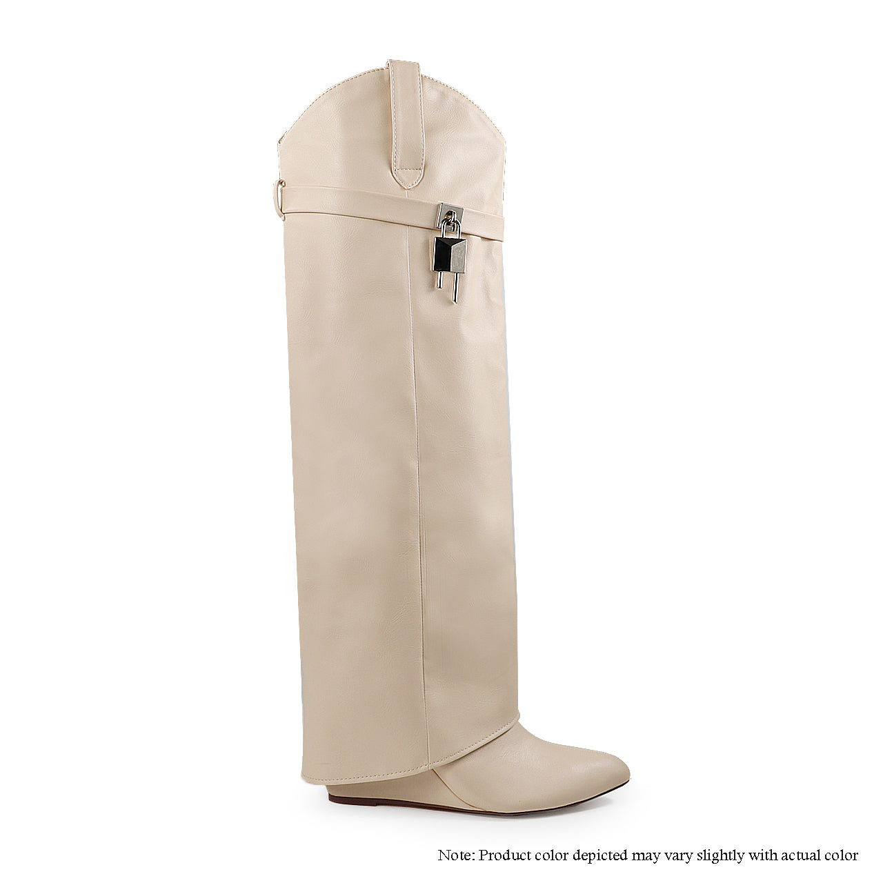 MUTTO-17 COWBOY CUT STRAIGHT BOOTS - CREAM
