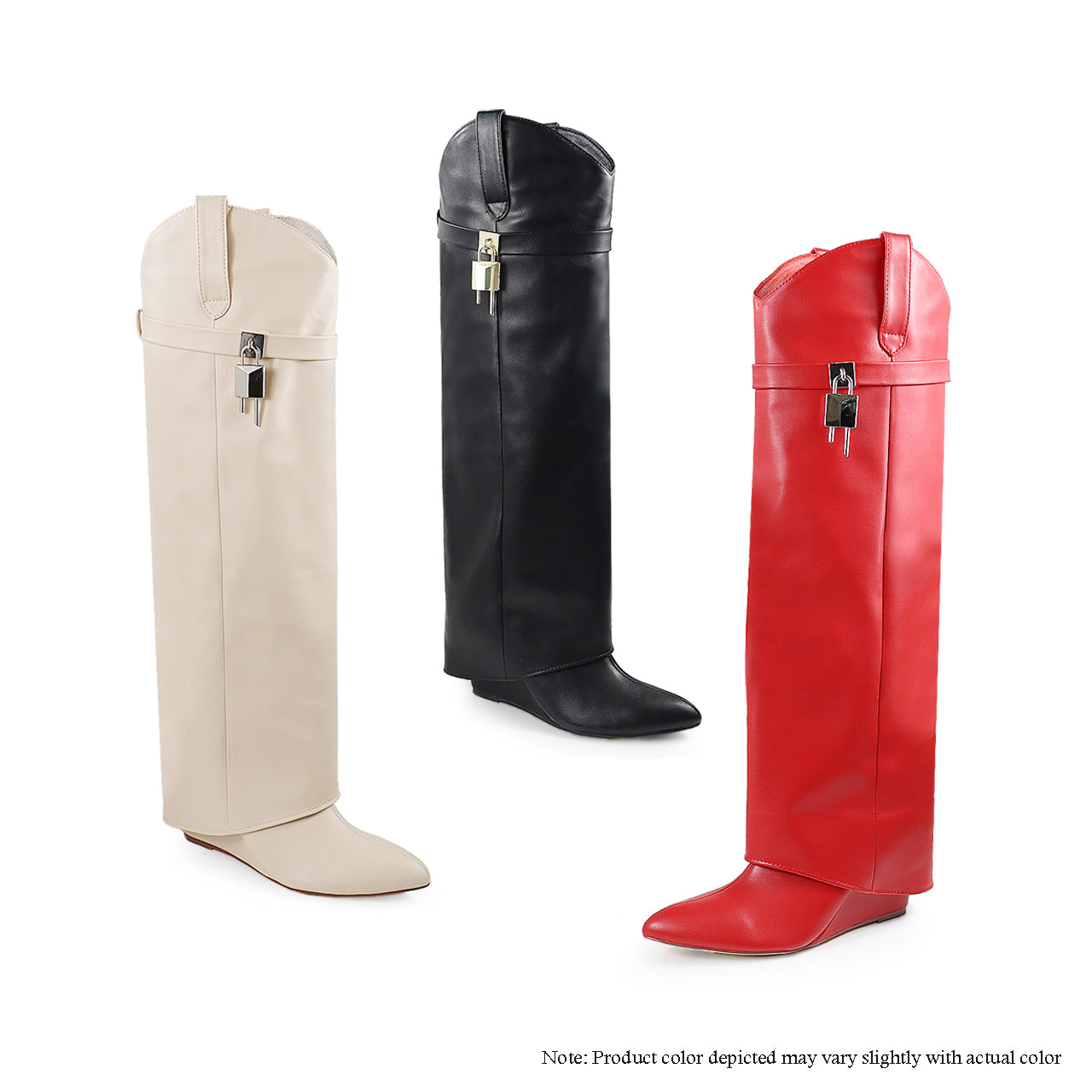 MUTTO-17 COWBOY CUT STRAIGHT BOOTS - CREAM