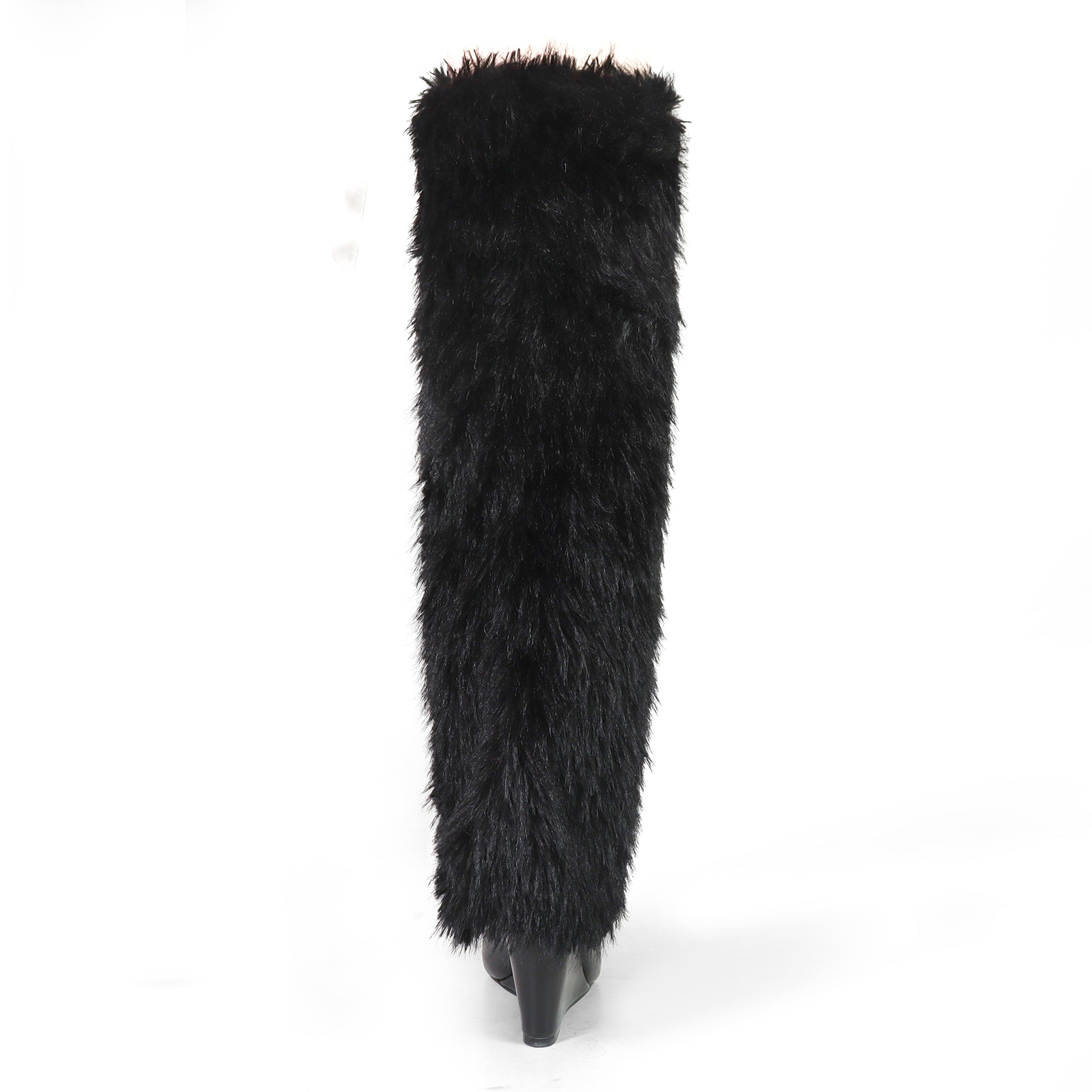MUTTO-18 OVER KNEE HIGH FUR-COVERED SHAFT BOOTS BLACK