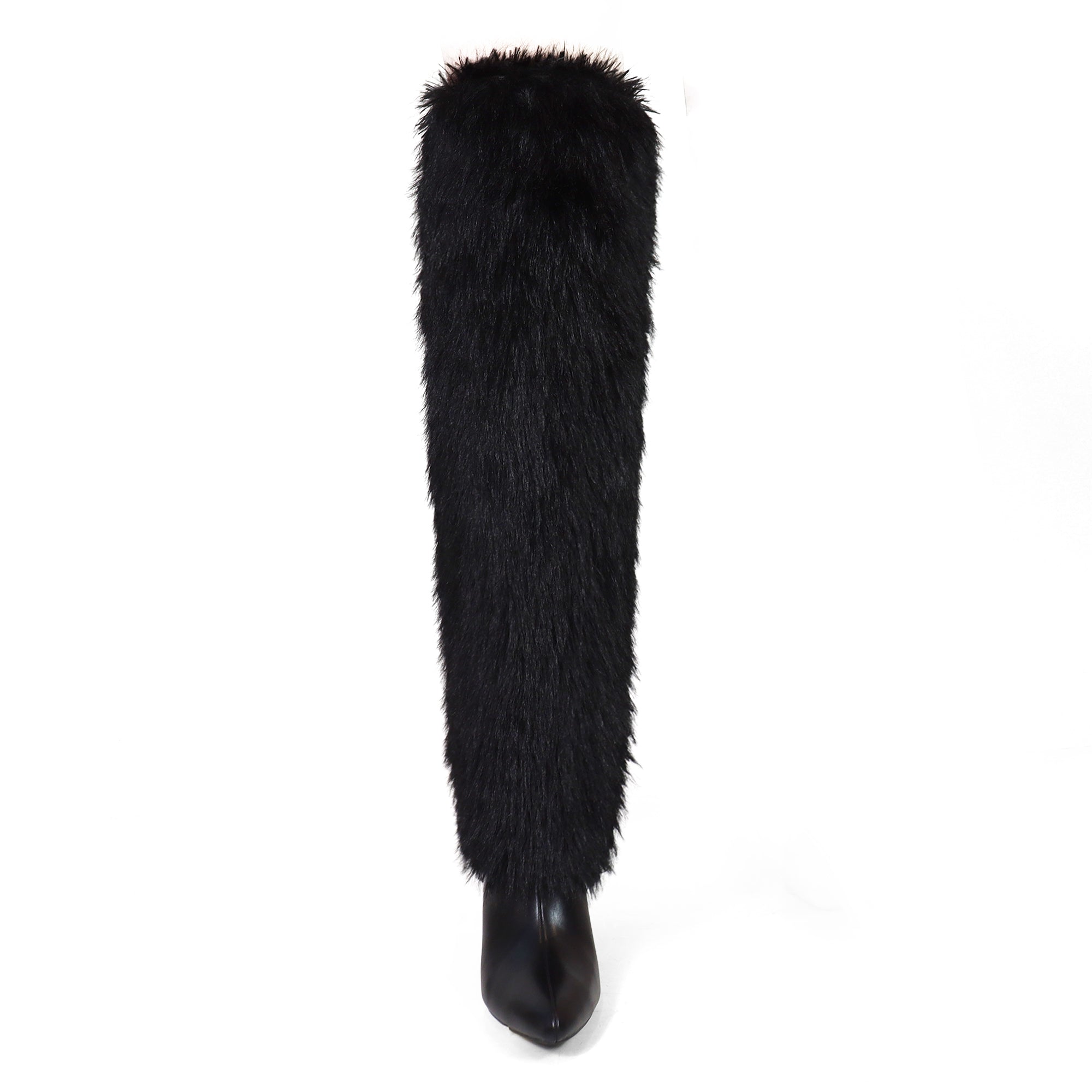 MUTTO-18 OVER KNEE HIGH FUR-COVERED SHAFT BOOTS BLACK