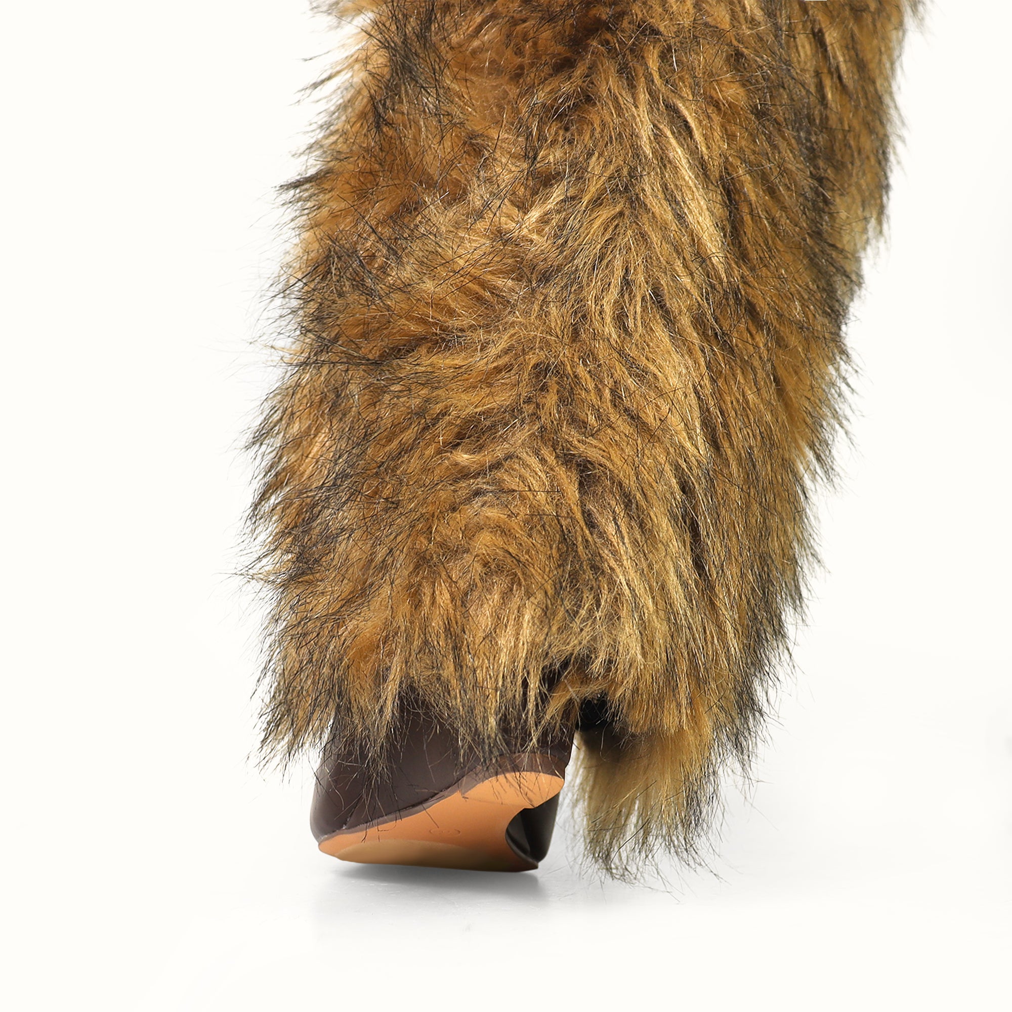 MUTTO-18 OVER KNEE HIGH FUR-COVERED SHAFT BOOTS NATURAL