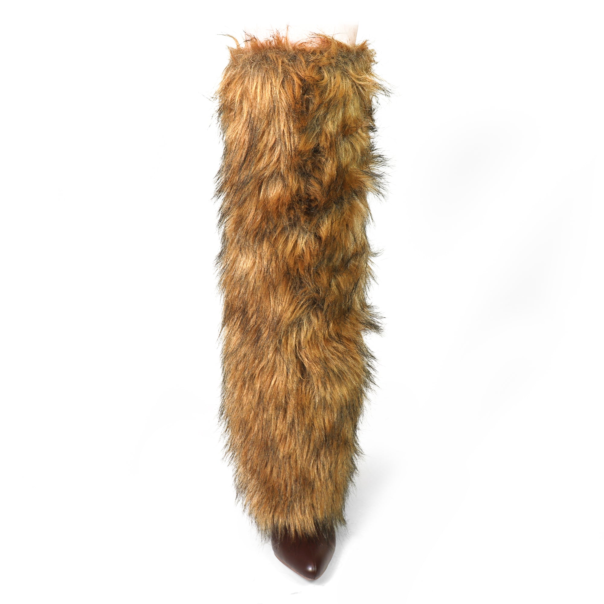 MUTTO-18 OVER KNEE HIGH FUR-COVERED SHAFT BOOTS NATURAL